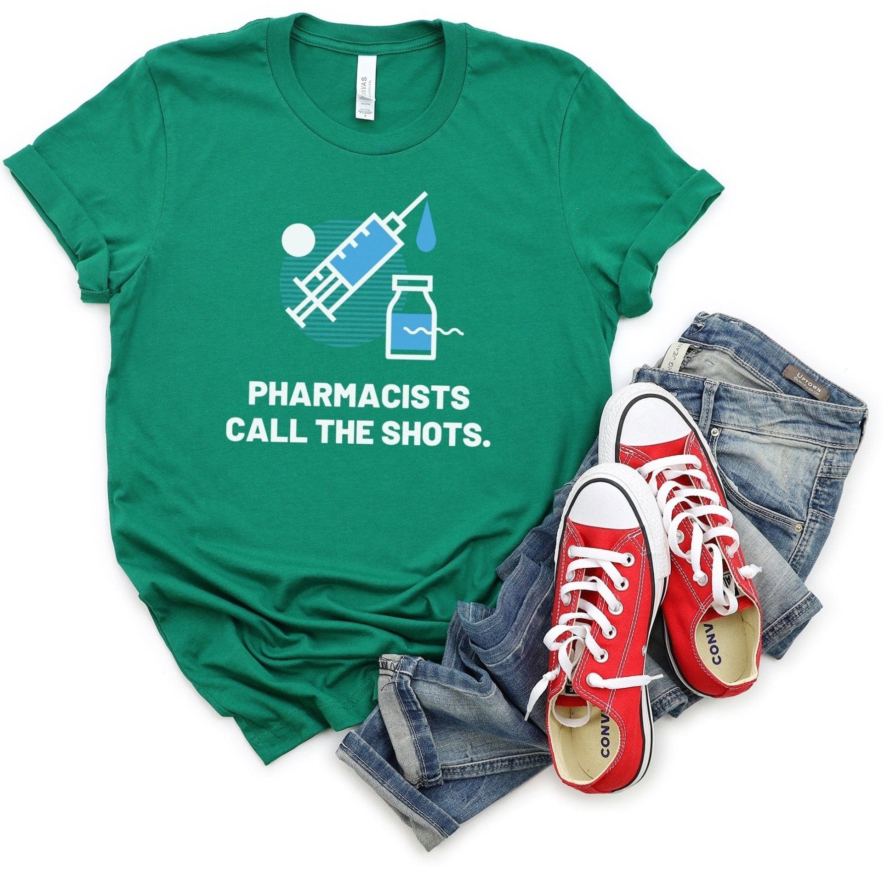 Pharmacists Call the Shots Tee - Adverse Reactions - Pharmacy Apparel for Pharmacists, Techs & Students
