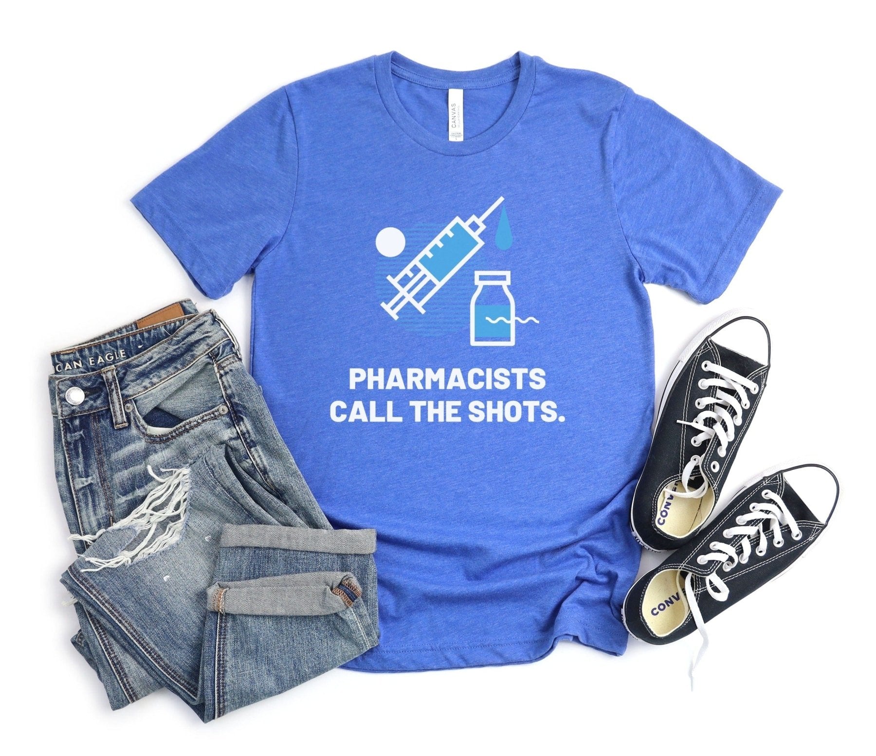 Pharmacists Call the Shots Tee - Adverse Reactions - Pharmacy Apparel for Pharmacists, Techs & Students