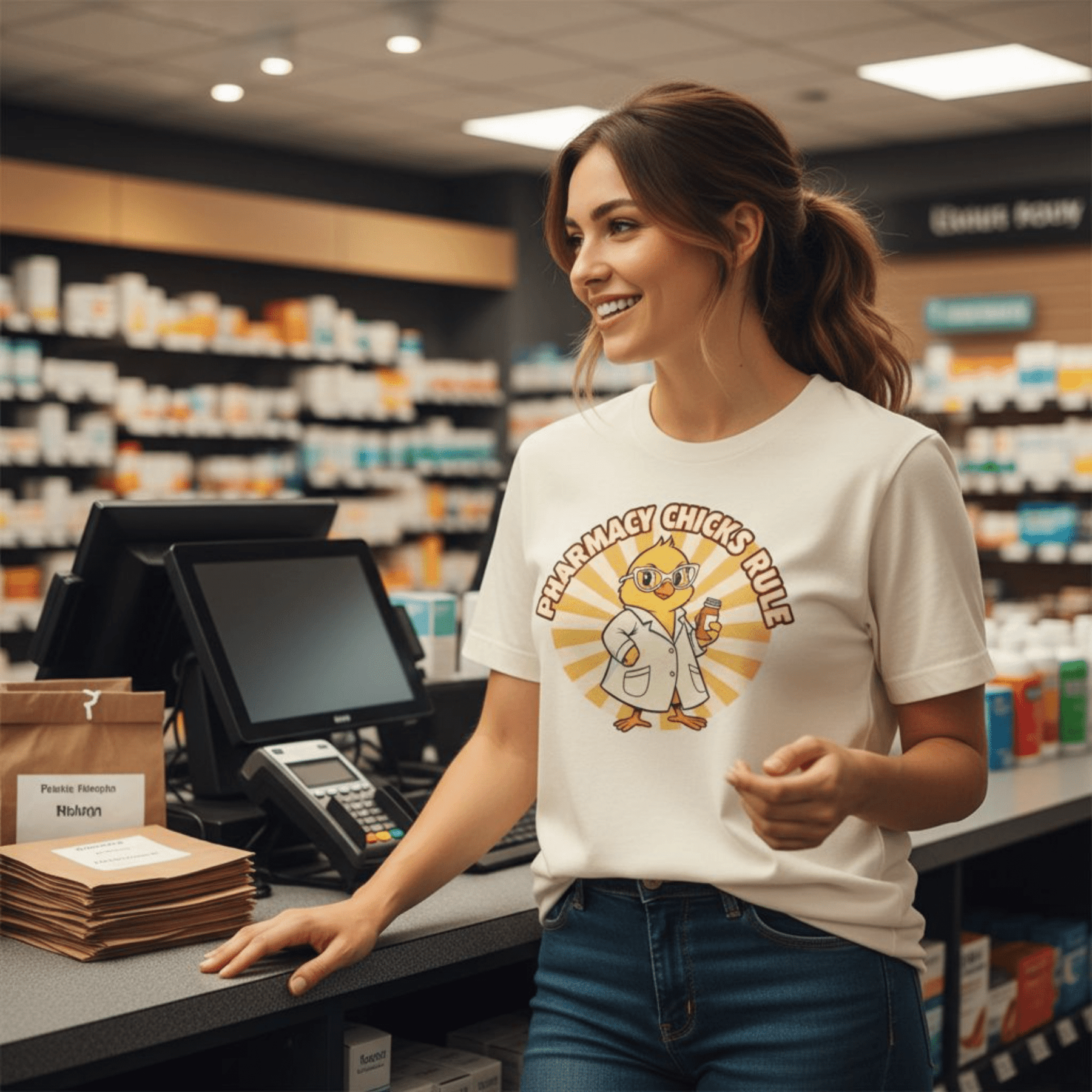 Pharmacy Chicks Rule Tee - Adverse Reactions - Pharmacy Apparel for Pharmacists, Techs & Students