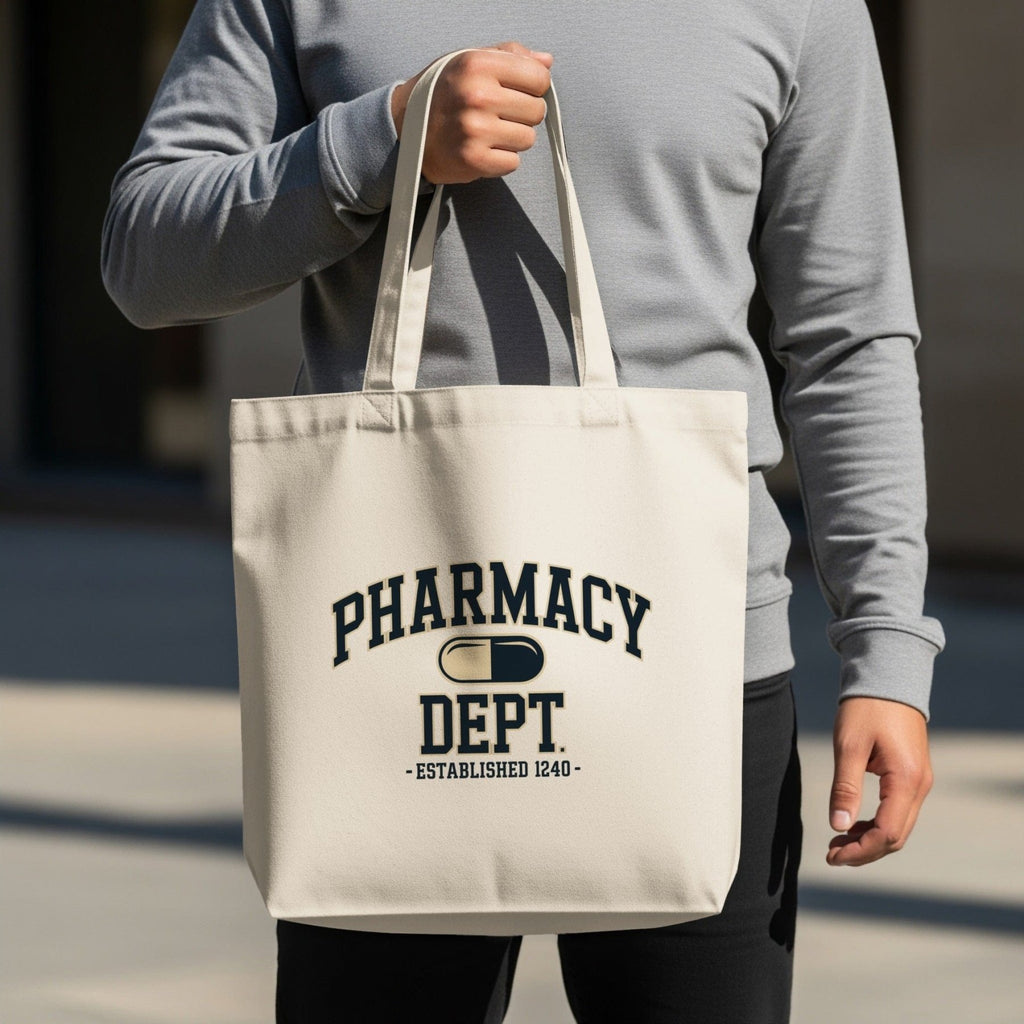 Pharmacy Dept 1240 College Tote Bag - Adverse Reactions - Pharmacy Apparel for Pharmacists, Techs & Students