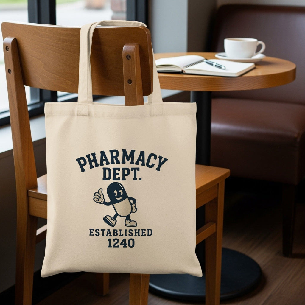 Pharmacy Dept 1240 Mascot Tote Bag - Adverse Reactions - Pharmacy Apparel for Pharmacists, Techs & Students