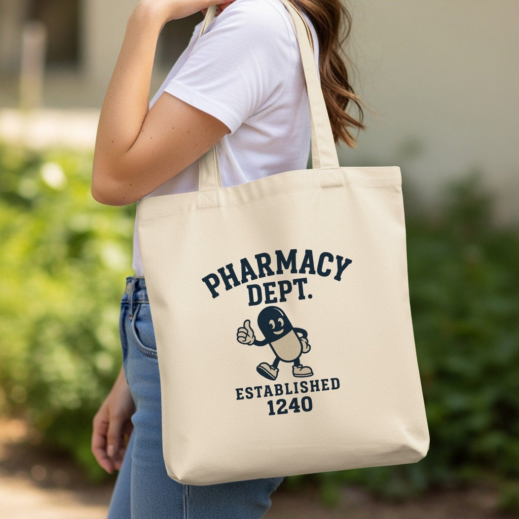 Pharmacy Dept 1240 Mascot Tote Bag - Adverse Reactions - Pharmacy Apparel for Pharmacists, Techs & Students