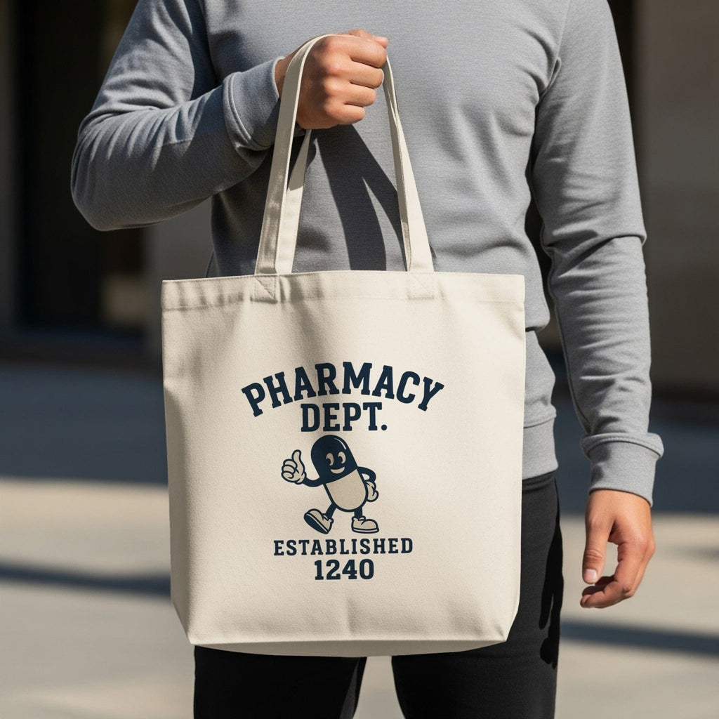 Pharmacy Dept 1240 Mascot Tote Bag - Adverse Reactions - Pharmacy Apparel for Pharmacists, Techs & Students