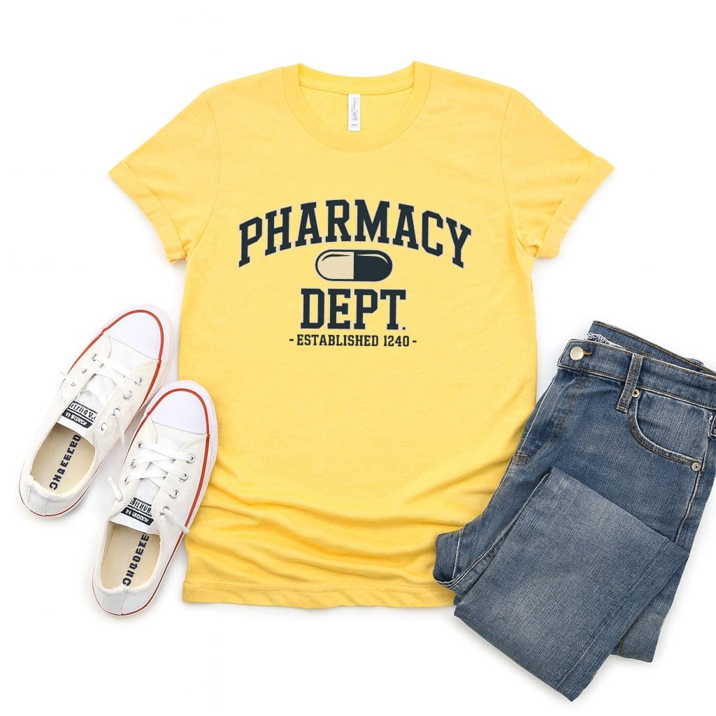 Pharmacy Dept Established 1240 College Style Tee - Adverse Reactions