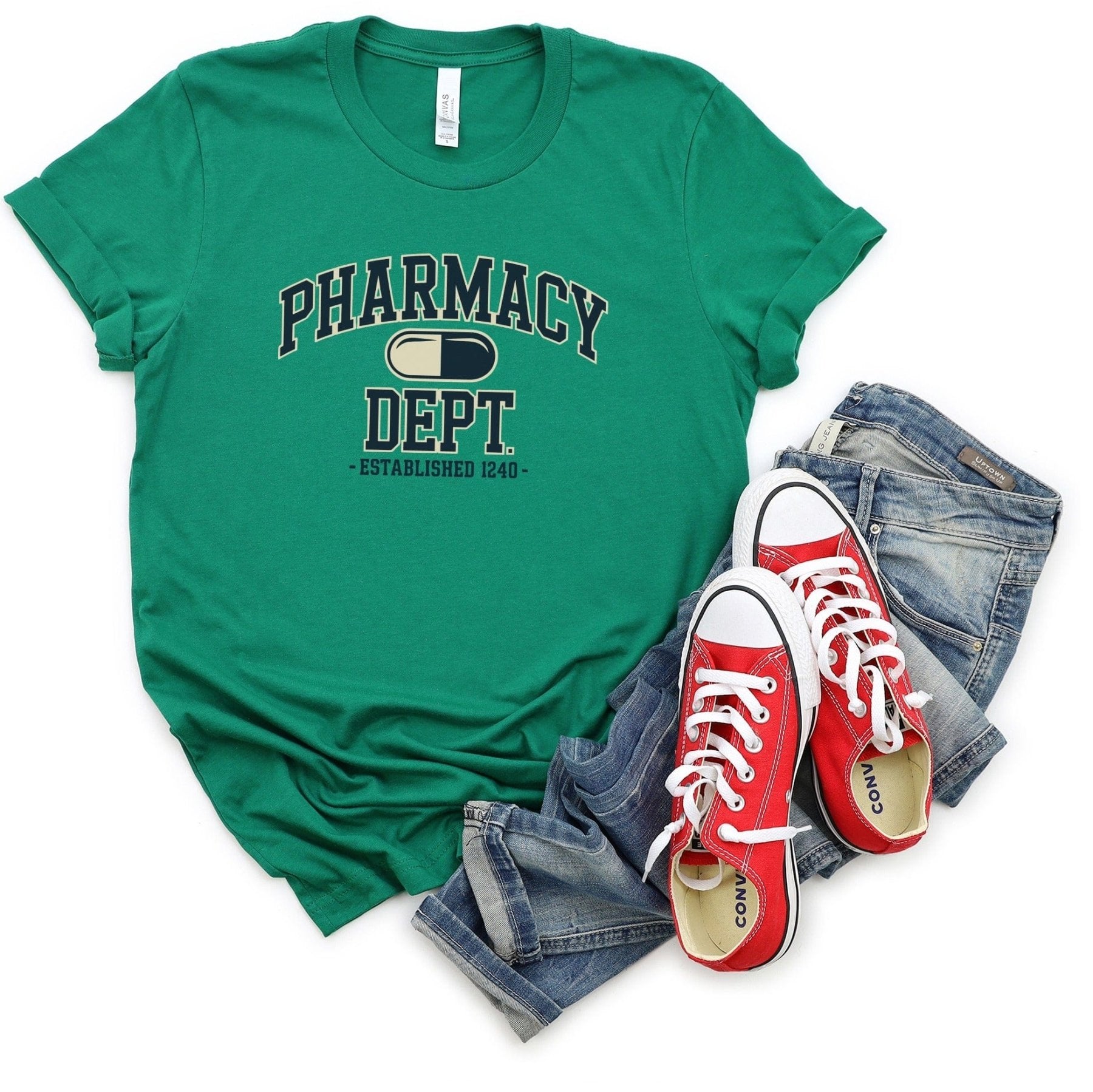 Pharmacy Dept Established 1240 College Style Tee - Adverse Reactions