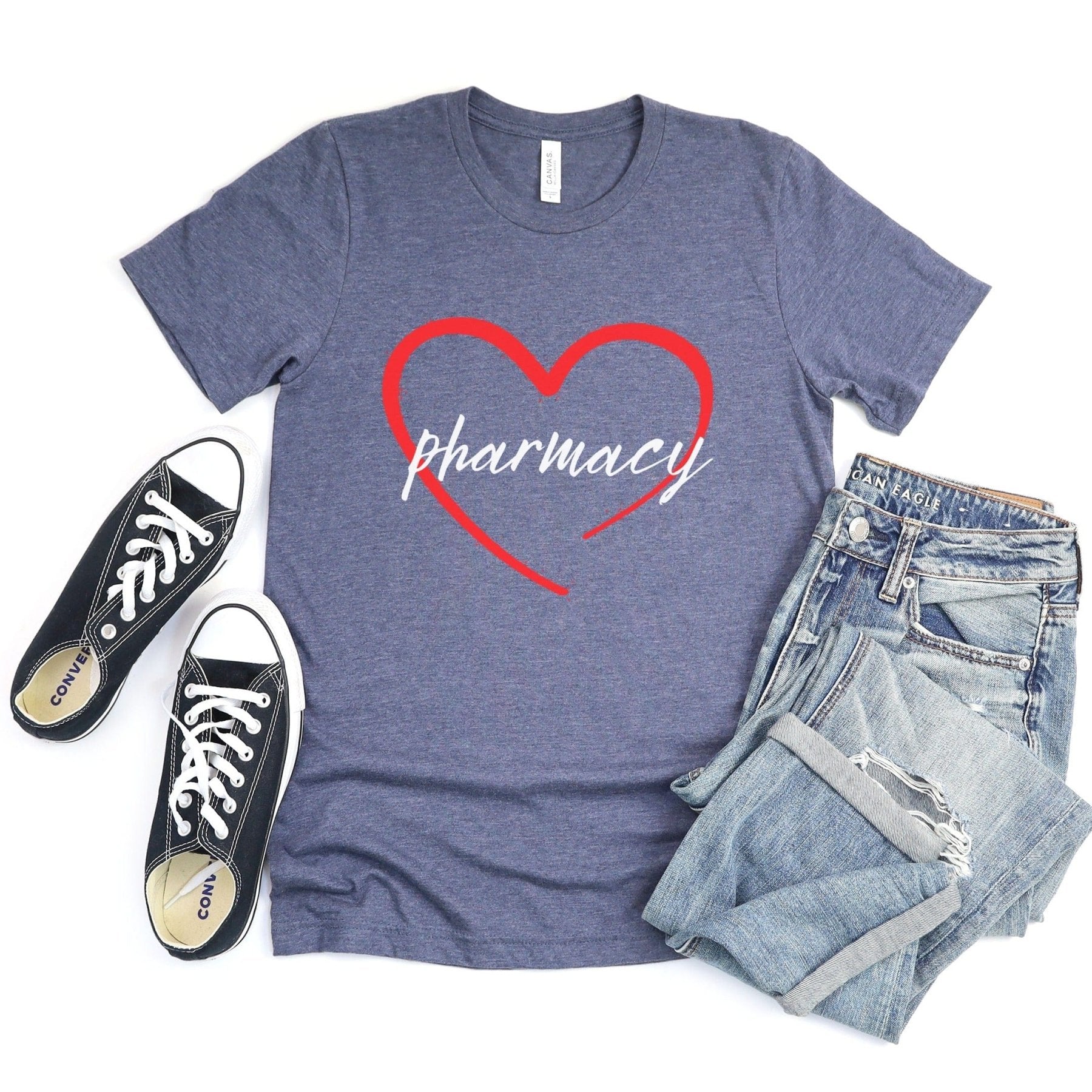 Pharmacy Heart Tee - Adverse Reactions - Pharmacy Apparel for Pharmacists, Techs & Students