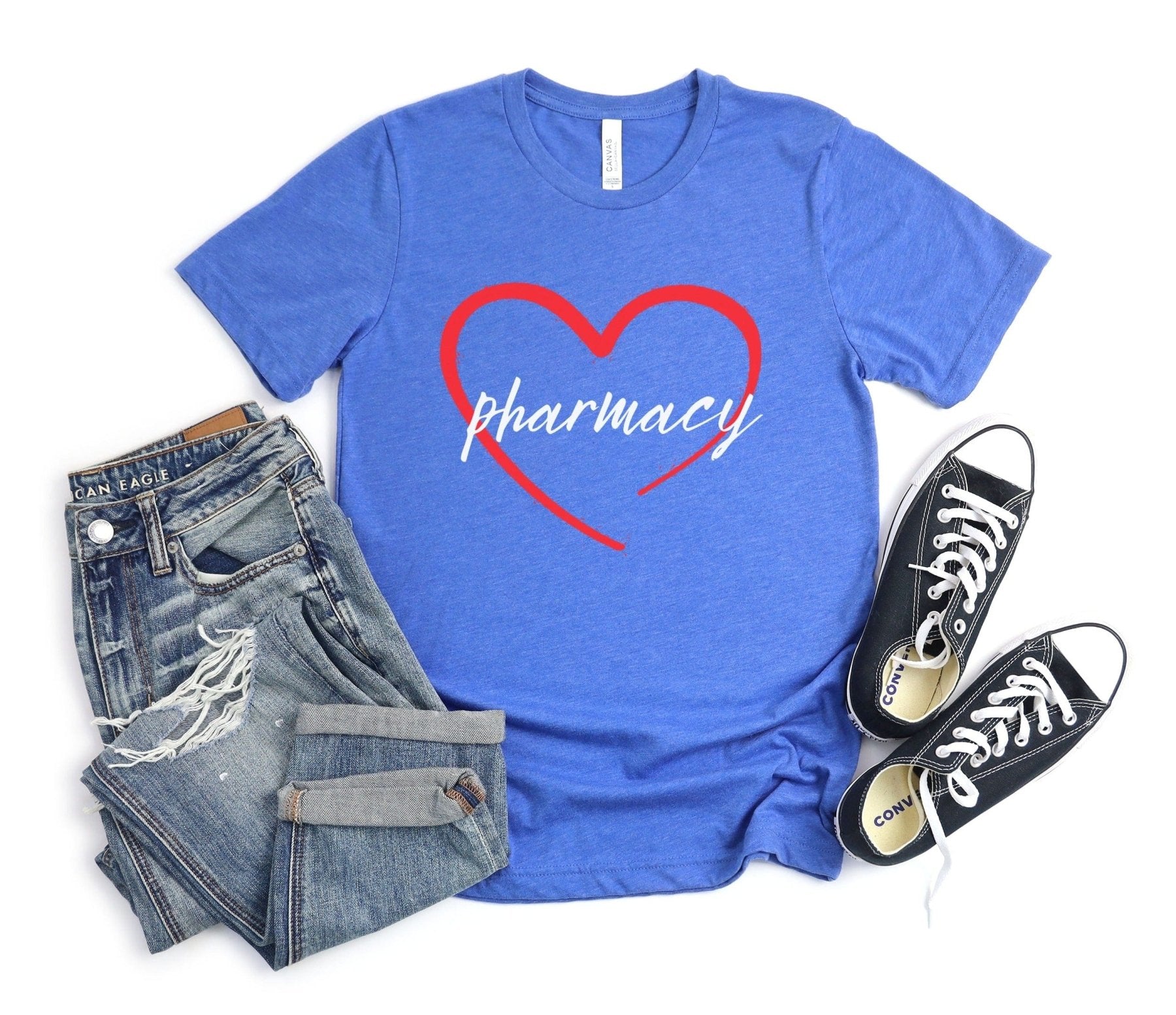 Pharmacy Heart Tee - Adverse Reactions - Pharmacy Apparel for Pharmacists, Techs & Students