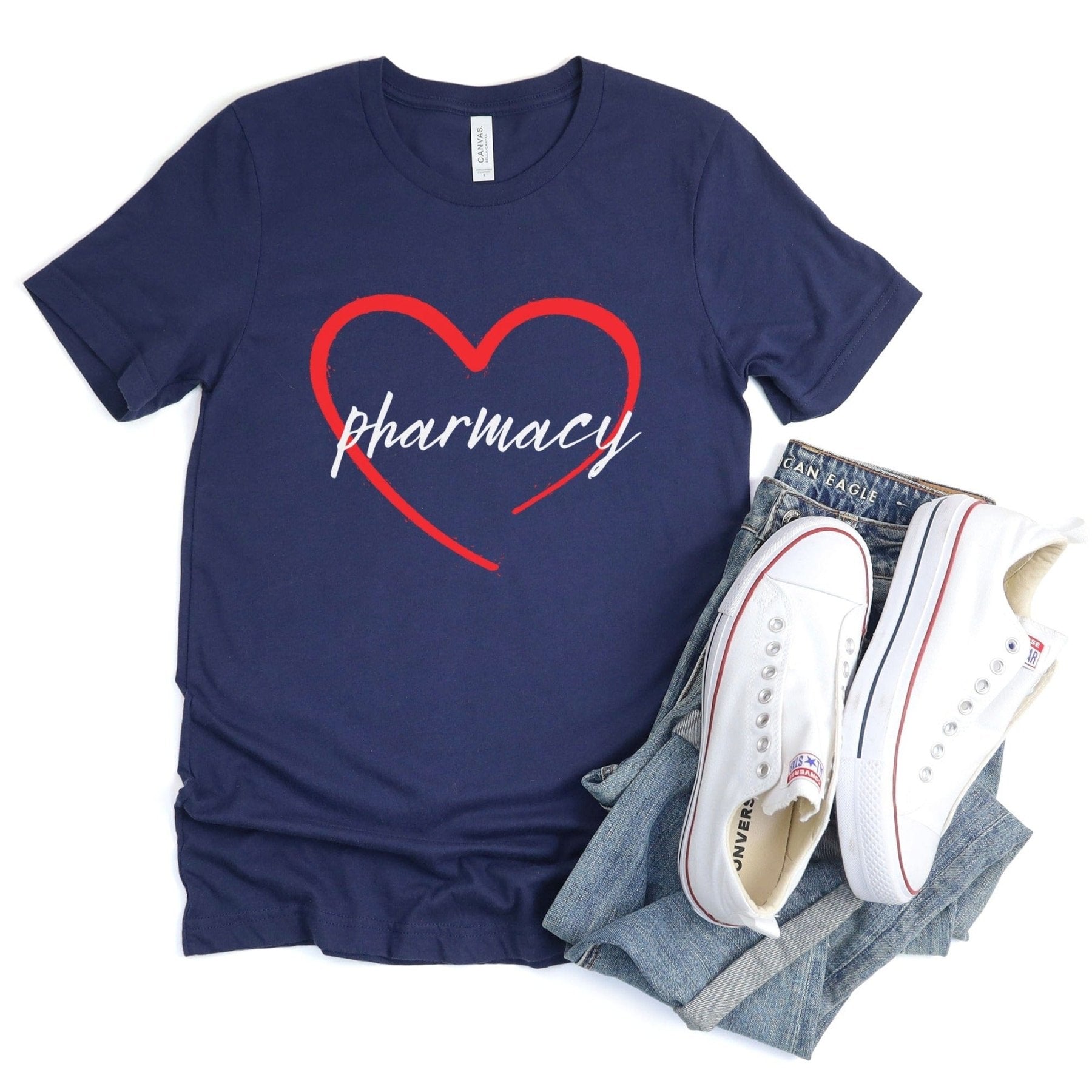 Pharmacy Heart Tee - Adverse Reactions - Pharmacy Apparel for Pharmacists, Techs & Students