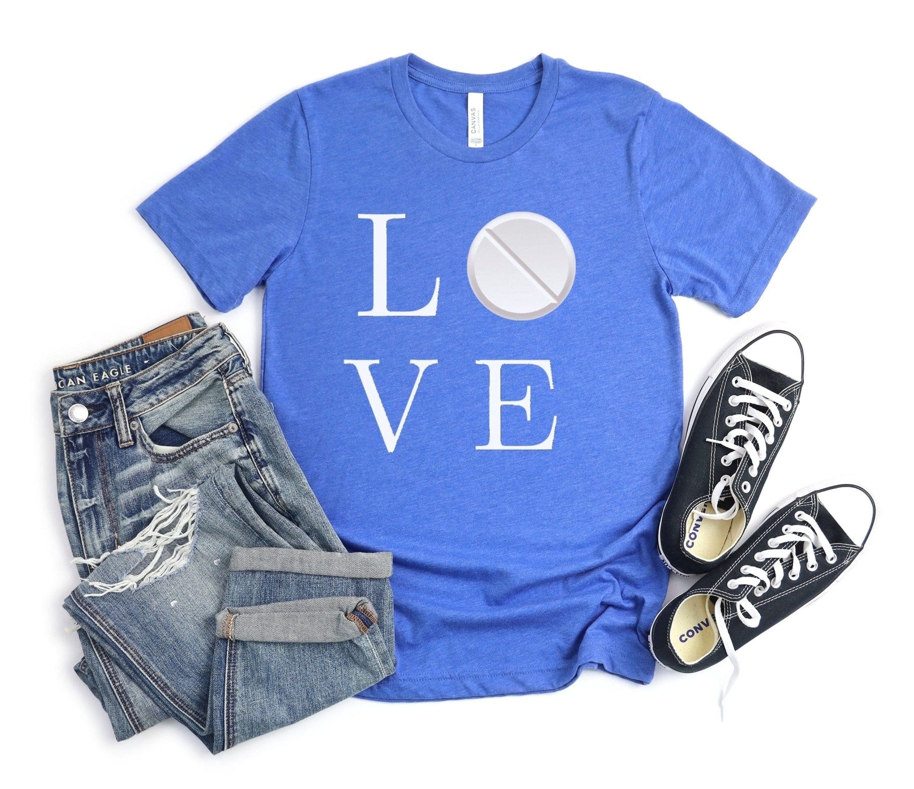 Pharmacy Love Pill Tee - Adverse Reactions - Pharmacy Apparel for Pharmacists, Techs & Students