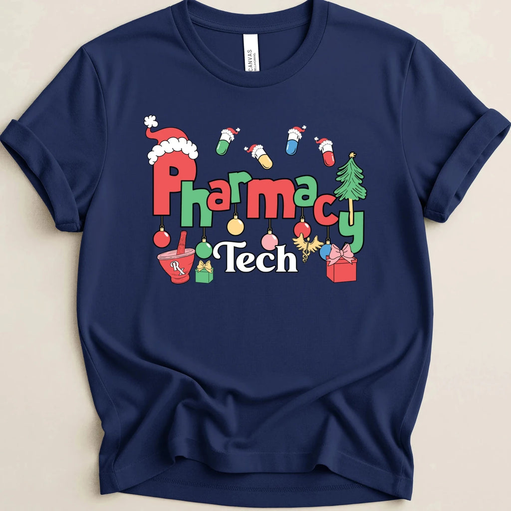 Pharmacy Tech Christmas Ornaments Tee - Adverse Reactions