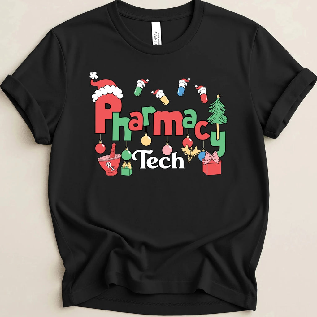 Pharmacy Tech Christmas Ornaments Tee - Adverse Reactions