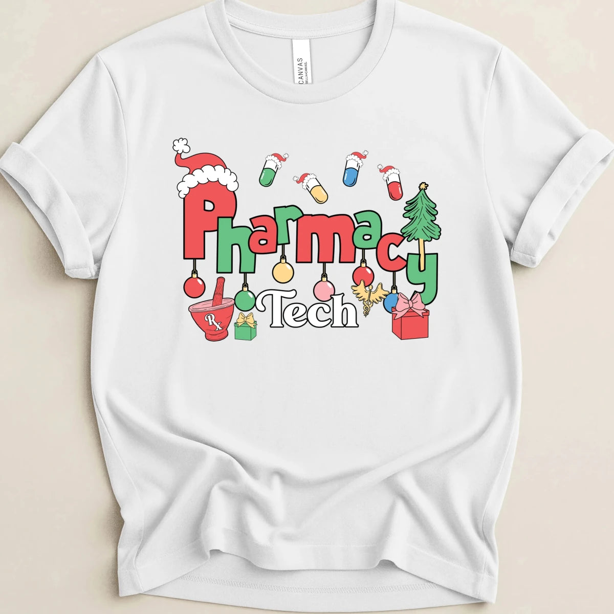 Pharmacy Tech Christmas Ornaments Tee - Adverse Reactions