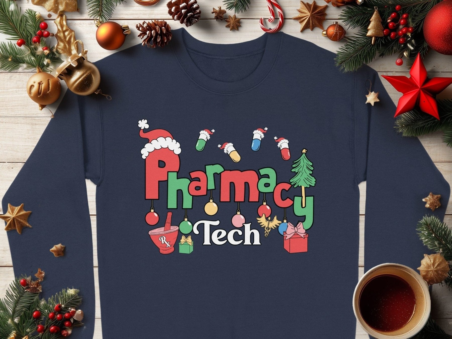 Pharmacy Tech Christmas Sweatshirt - Adverse Reactions - Pharmacy Apparel for Pharmacists, Techs & Students