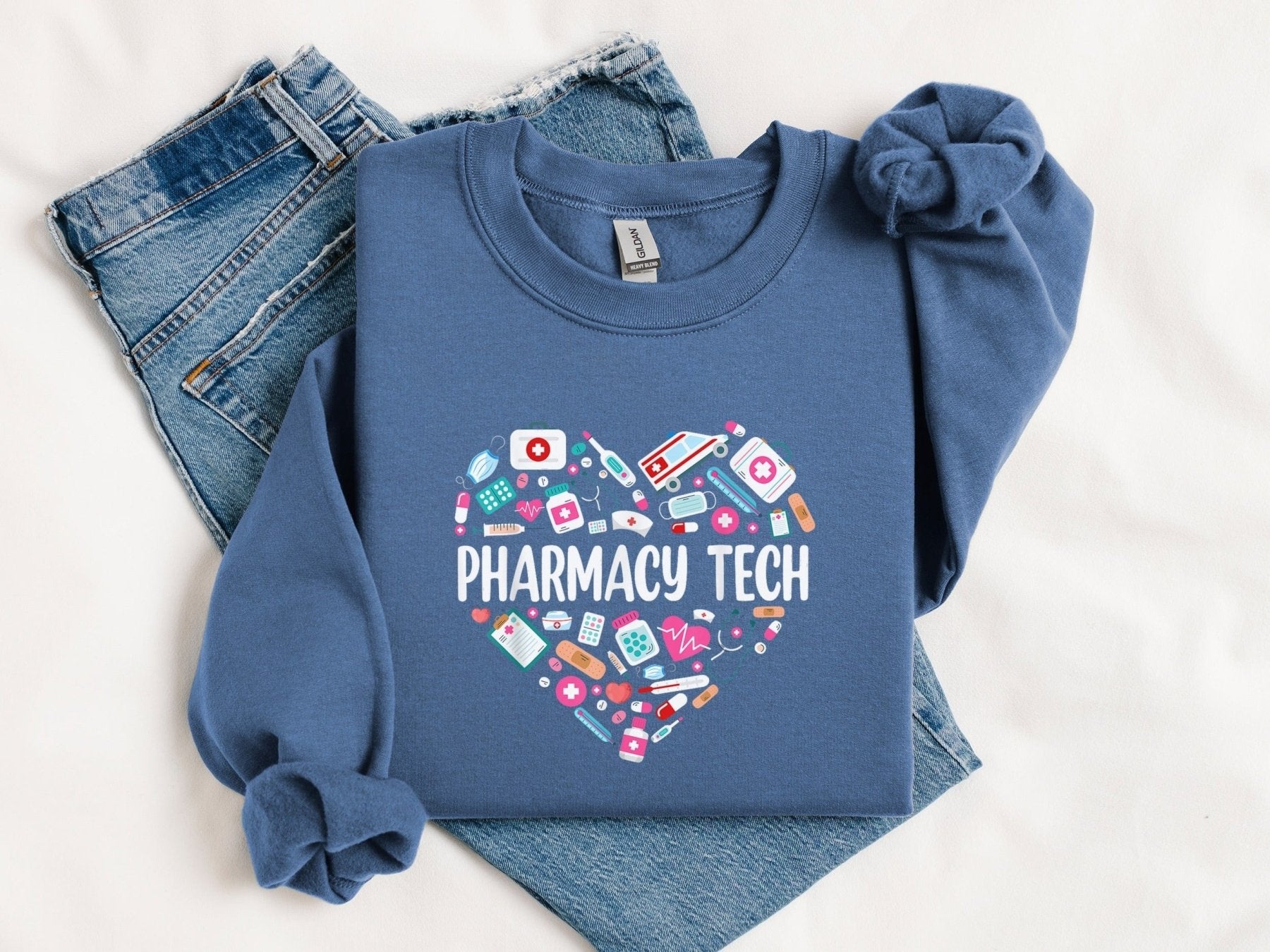 Pharmacy Tech Heart Sweatshirt - Adverse Reactions - Pharmacy Apparel for Pharmacists, Techs & Students