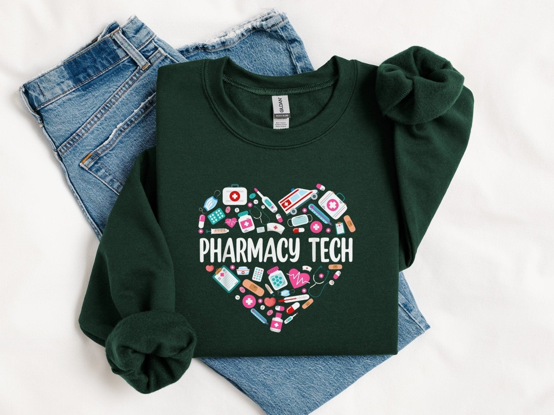 Pharmacy Tech Heart Sweatshirt - Adverse Reactions - Pharmacy Apparel for Pharmacists, Techs & Students