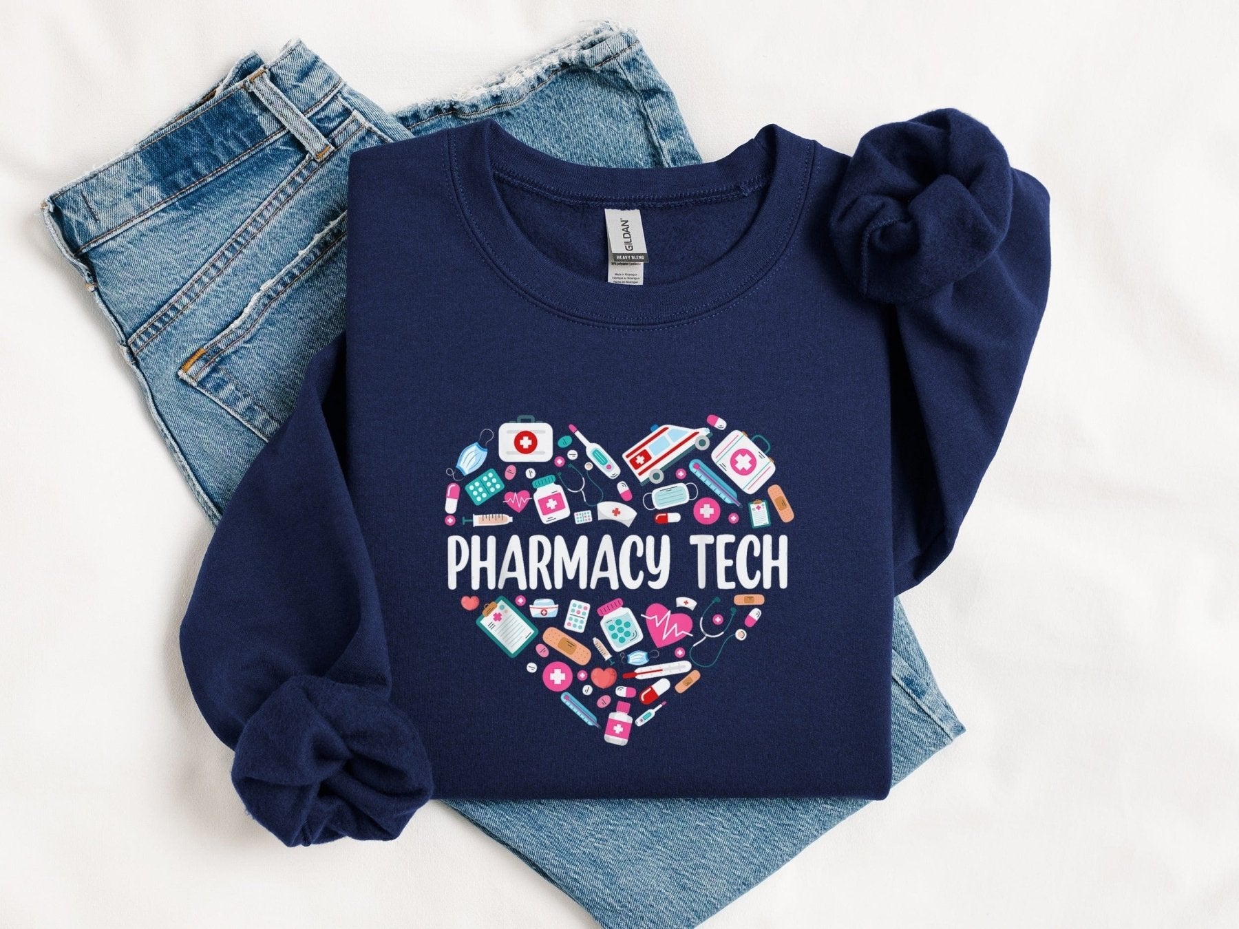Pharmacy Tech Heart Sweatshirt - Adverse Reactions - Pharmacy Apparel for Pharmacists, Techs & Students