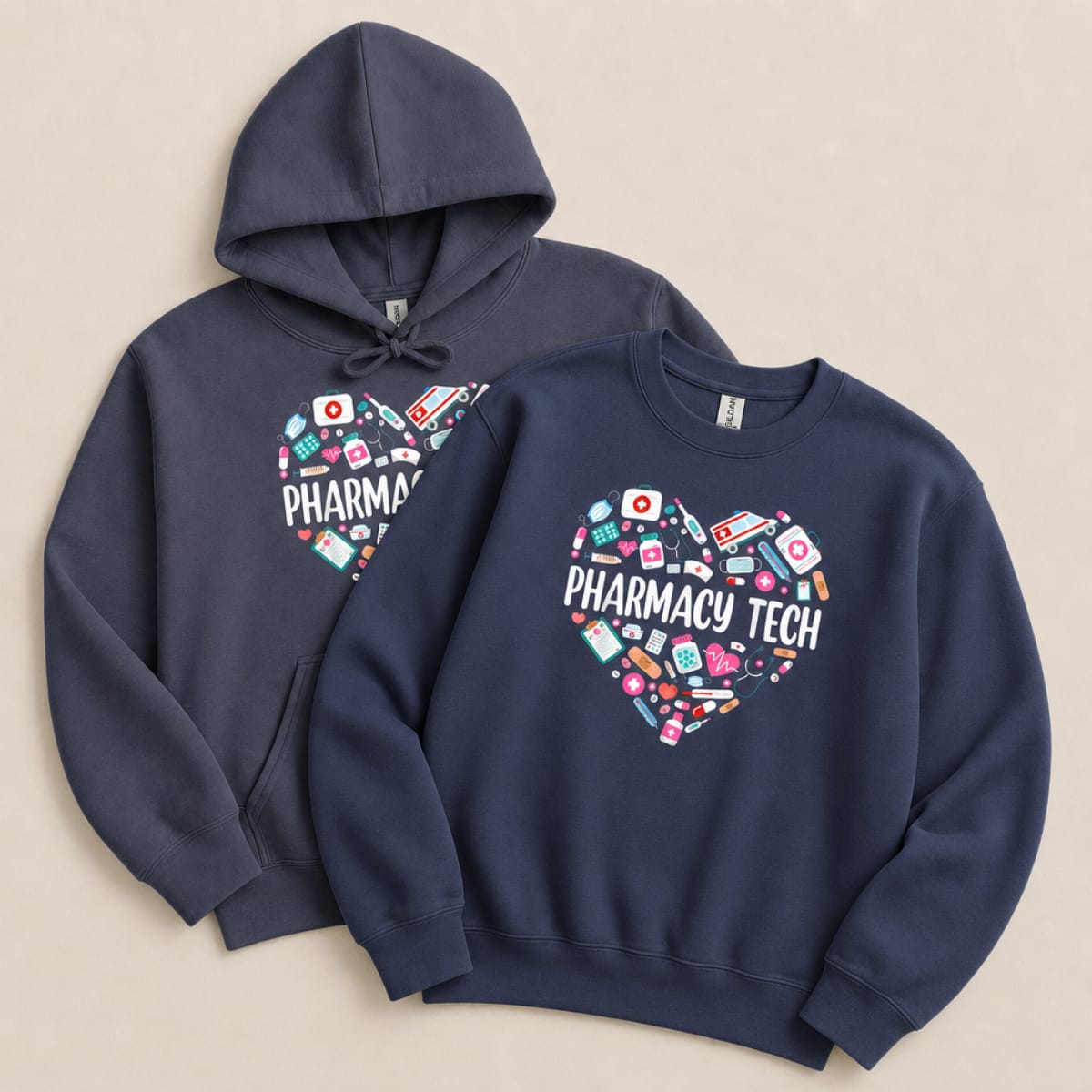 Pharmacy Tech Heart Sweatshirt & Hoodie - Adverse Reactions