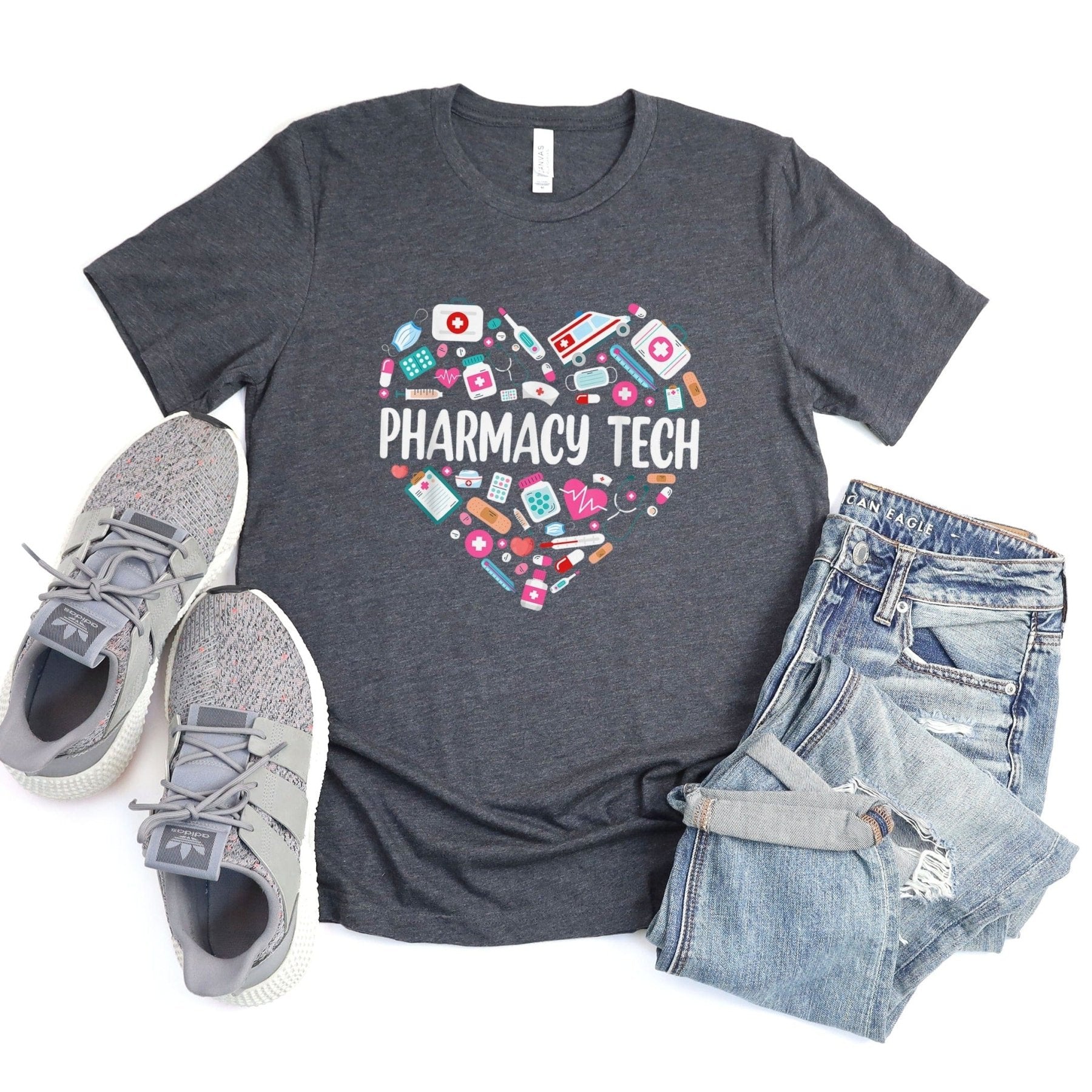 Pharmacy Tech Heart Tee - Adverse Reactions - Pharmacy Apparel for Pharmacists, Techs & Students