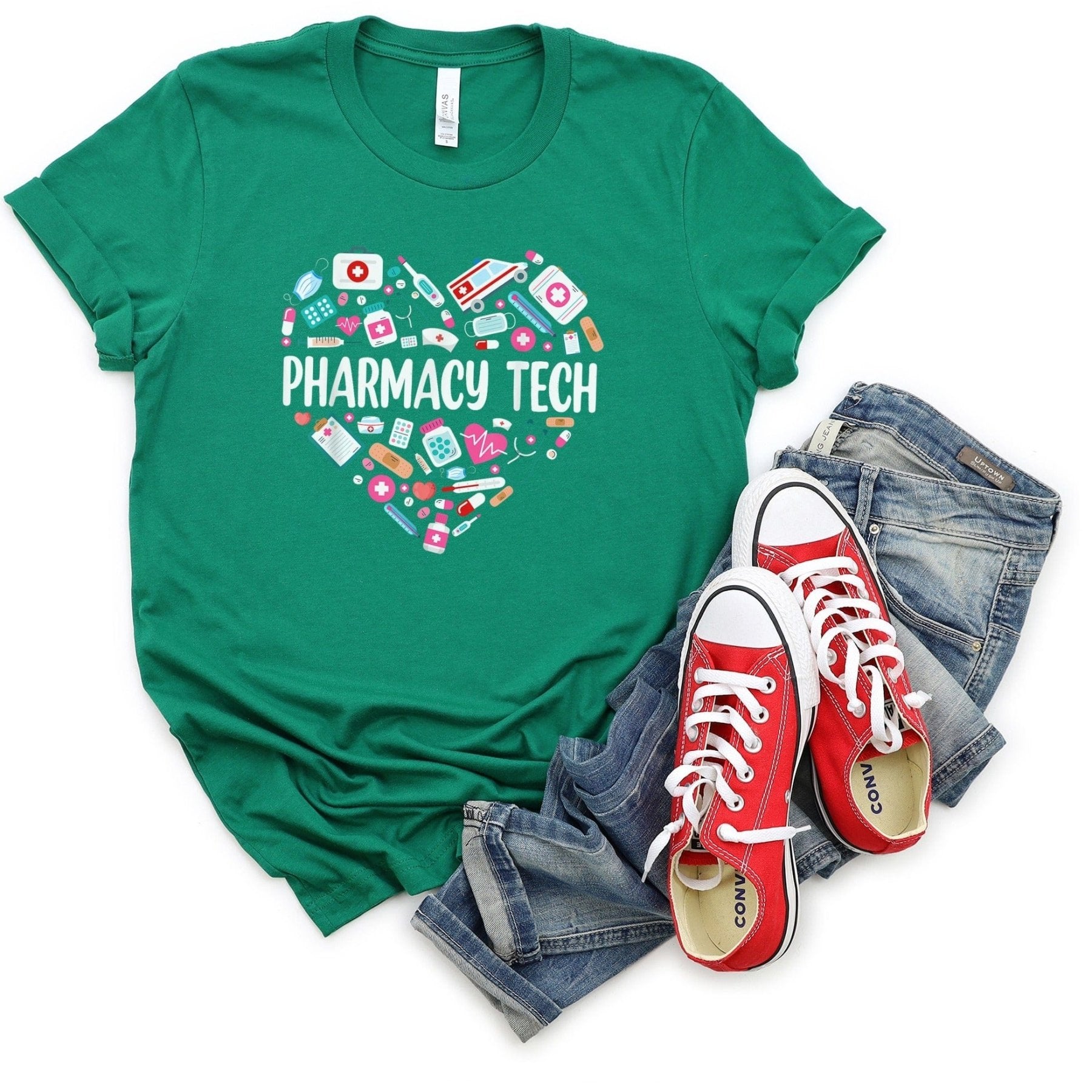 Pharmacy Tech Heart Tee - Adverse Reactions - Pharmacy Apparel for Pharmacists, Techs & Students