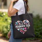 Pharmacy Tech Heart Tote Bag - Adverse Reactions - Pharmacy Apparel for Pharmacists, Techs & Students