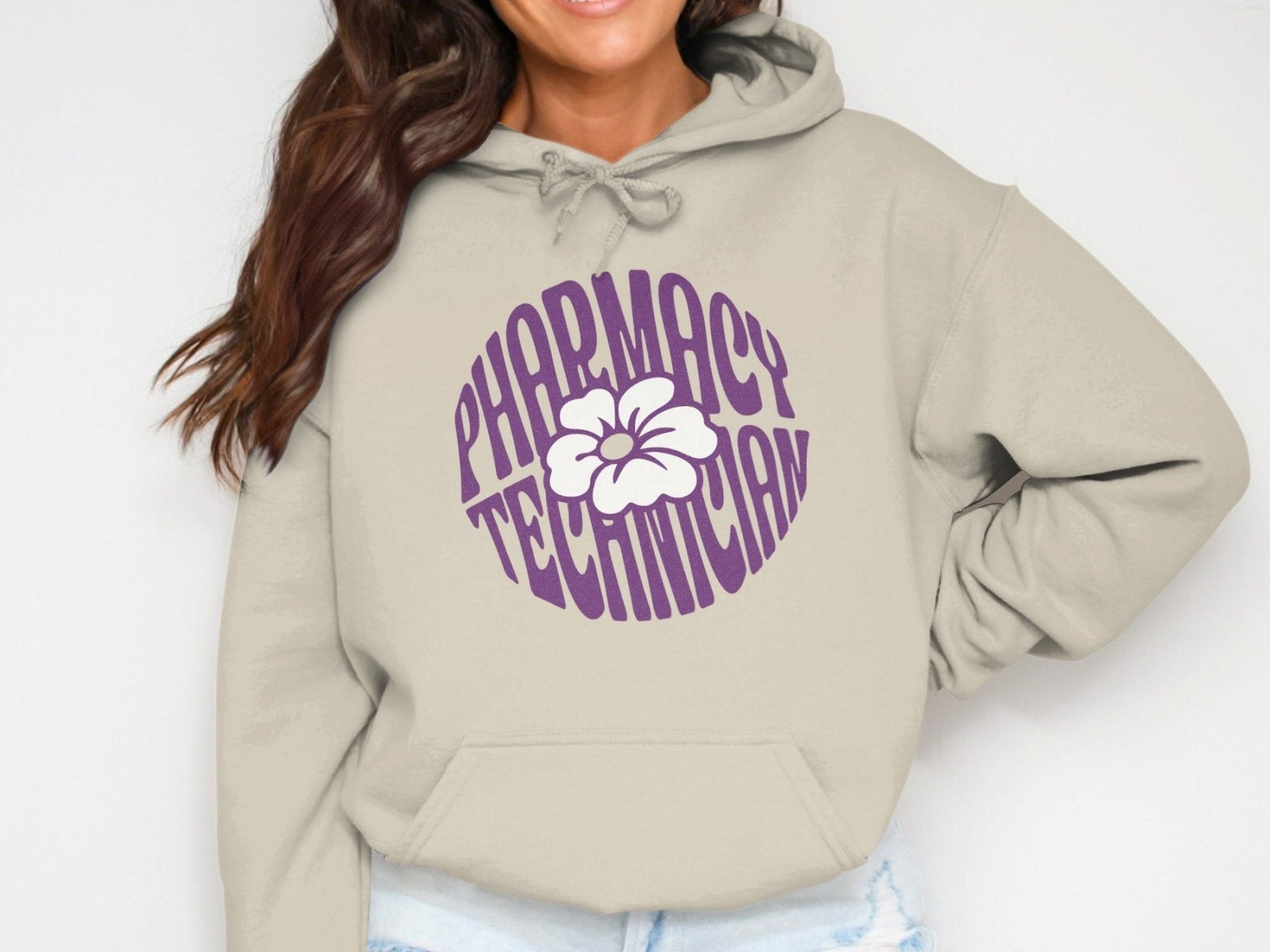 Pharmacy Technician Floral Circle Sweatshirt & Hoodie - Pharmacy Apparel for Pharmacists, Techs & Students