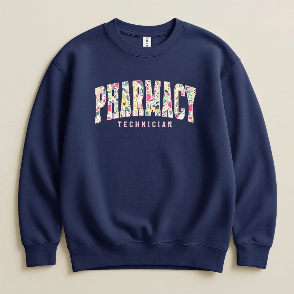 Pharmacy Technician Floral Sweatshirt & Hoodie - Adverse Reactions