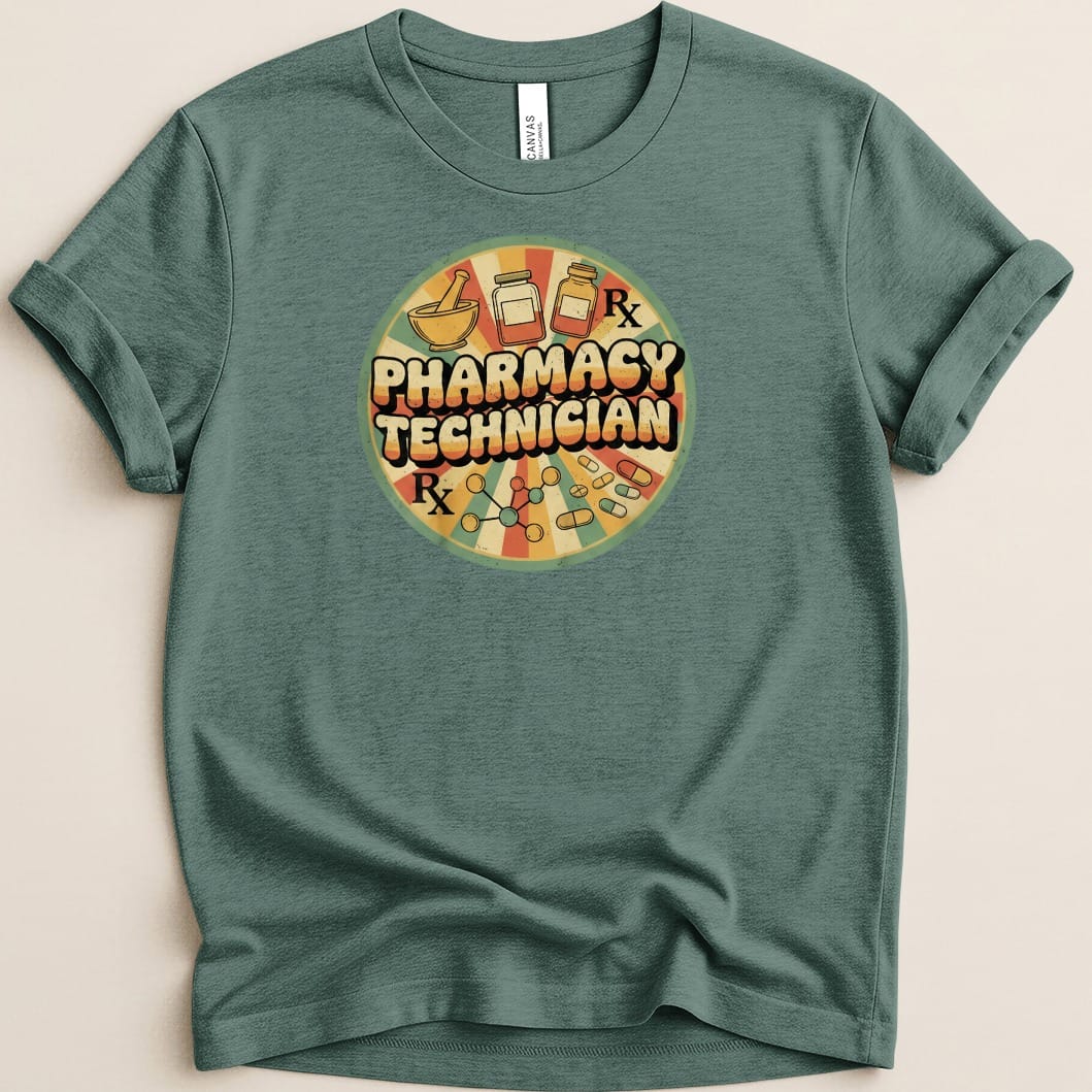 Pharmacy Technician Retro Style Tee - Adverse Reactions