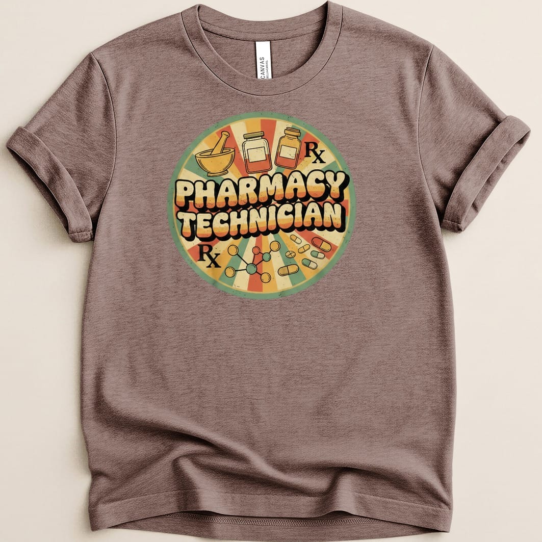 Pharmacy Technician Retro Style Tee - Adverse Reactions