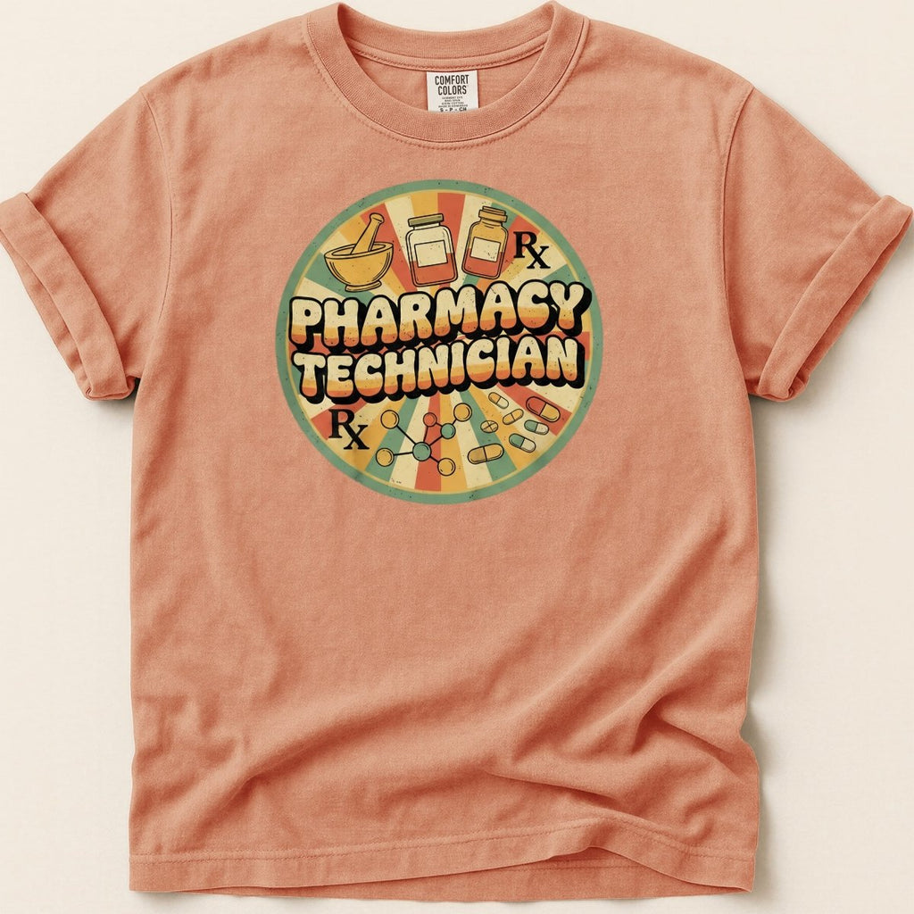 Pharmacy Technician Retro Style Tee - Adverse Reactions