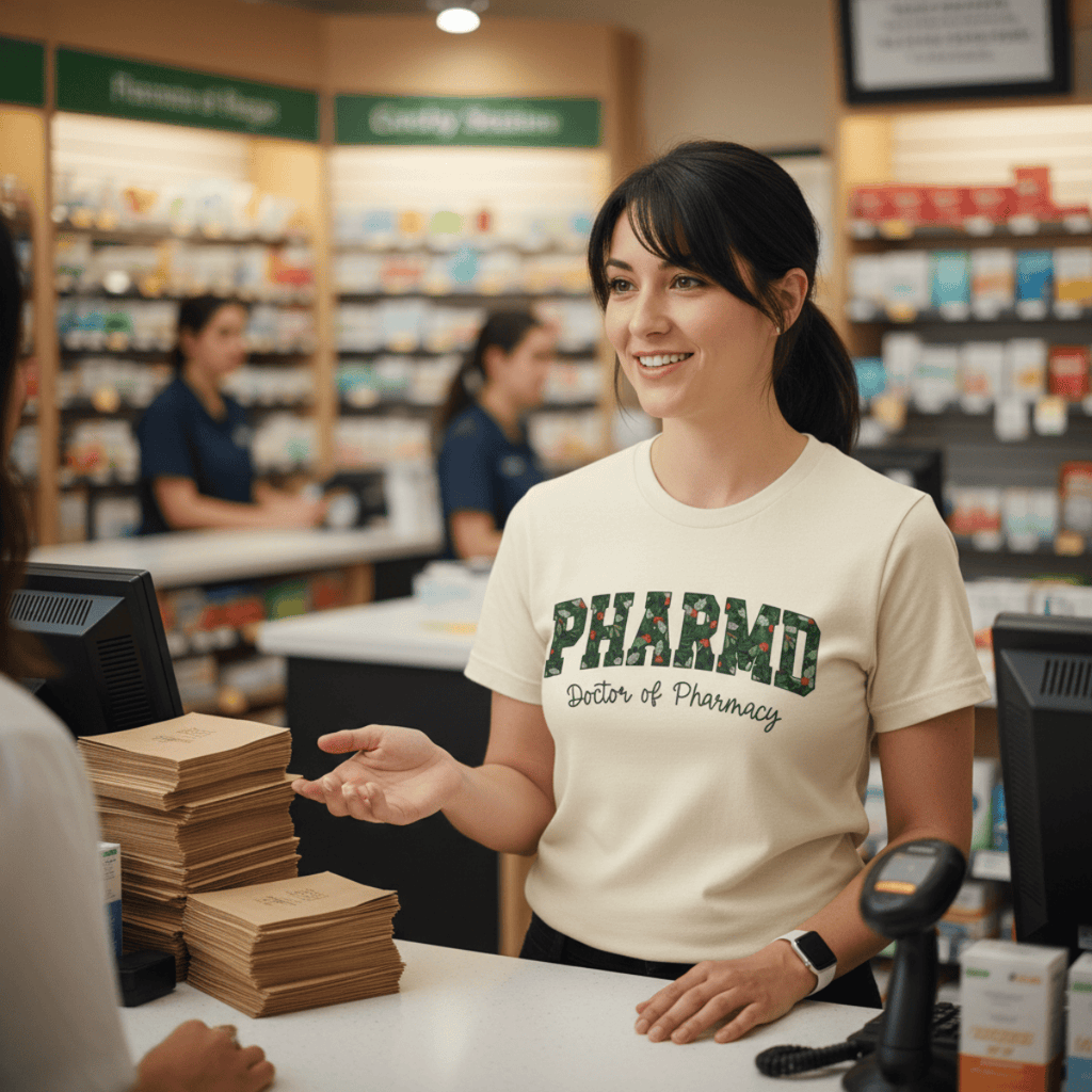 PharmD Doctor of Pharmacy Holiday Tee - Pharmacy Apparel for Pharmacists, Techs & Students