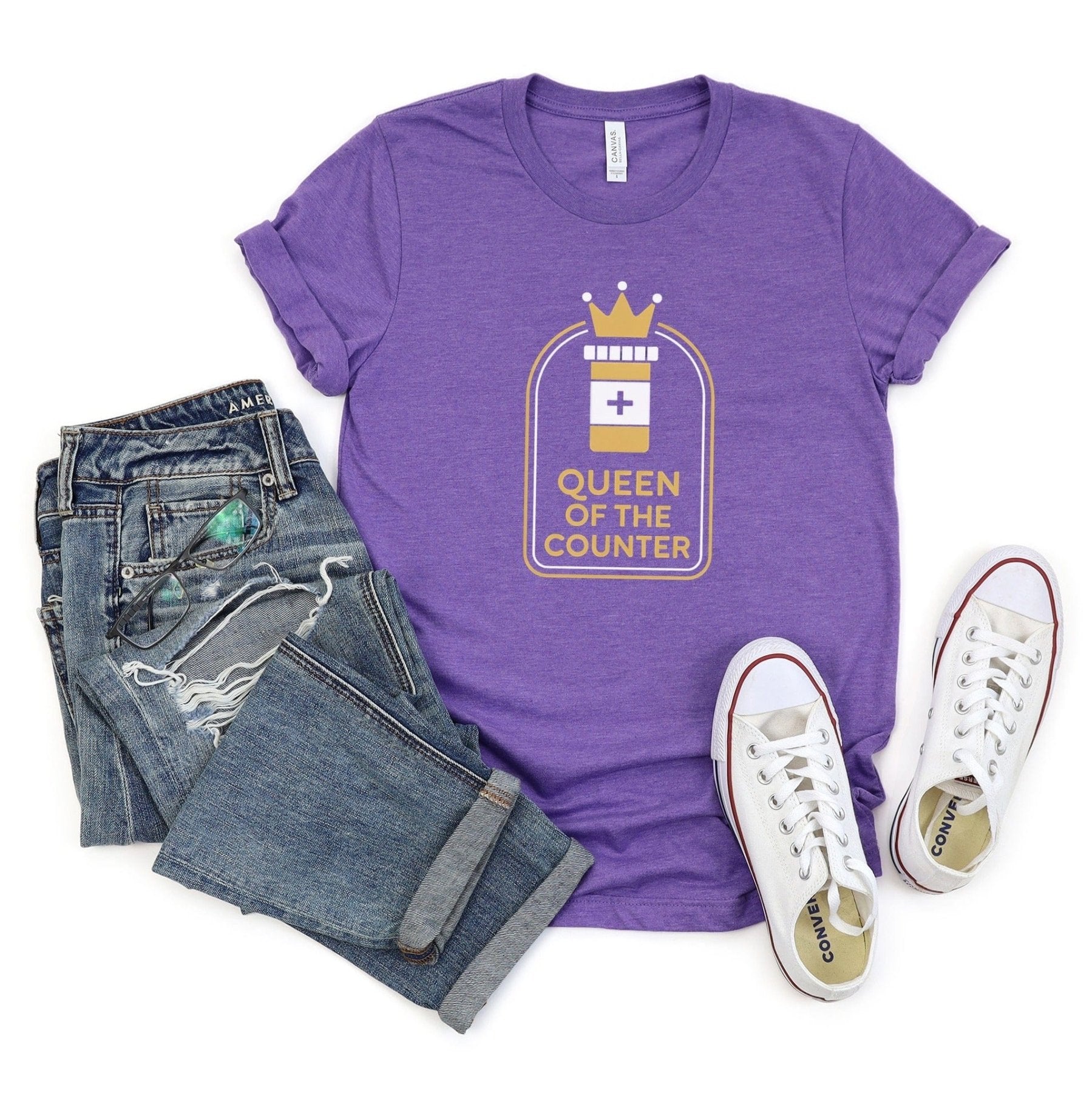 Queen of the Counter Tee - Adverse Reactions - Pharmacy Apparel for Pharmacists, Techs & Students