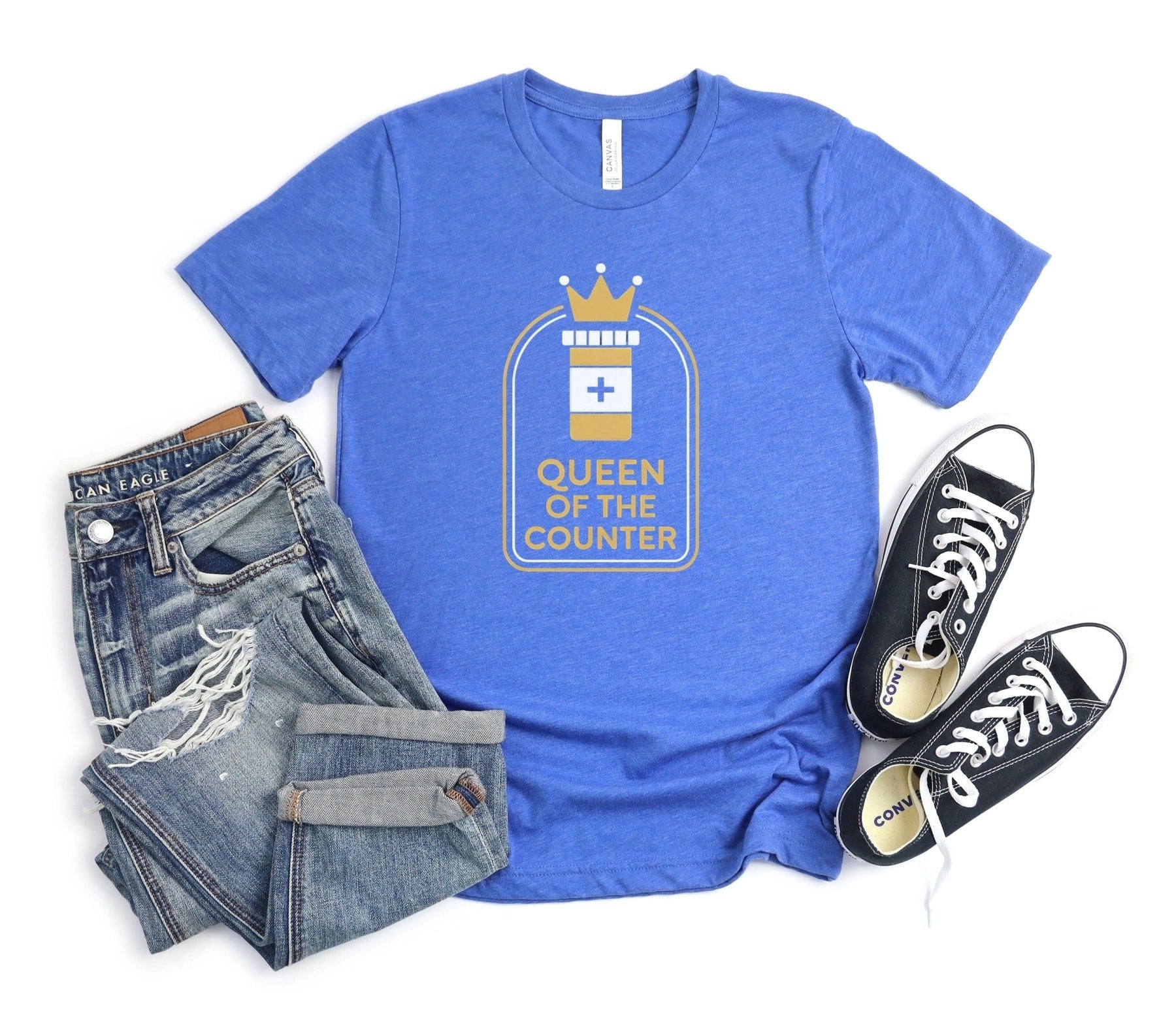 Queen of the Counter Tee - Adverse Reactions - Pharmacy Apparel for Pharmacists, Techs & Students