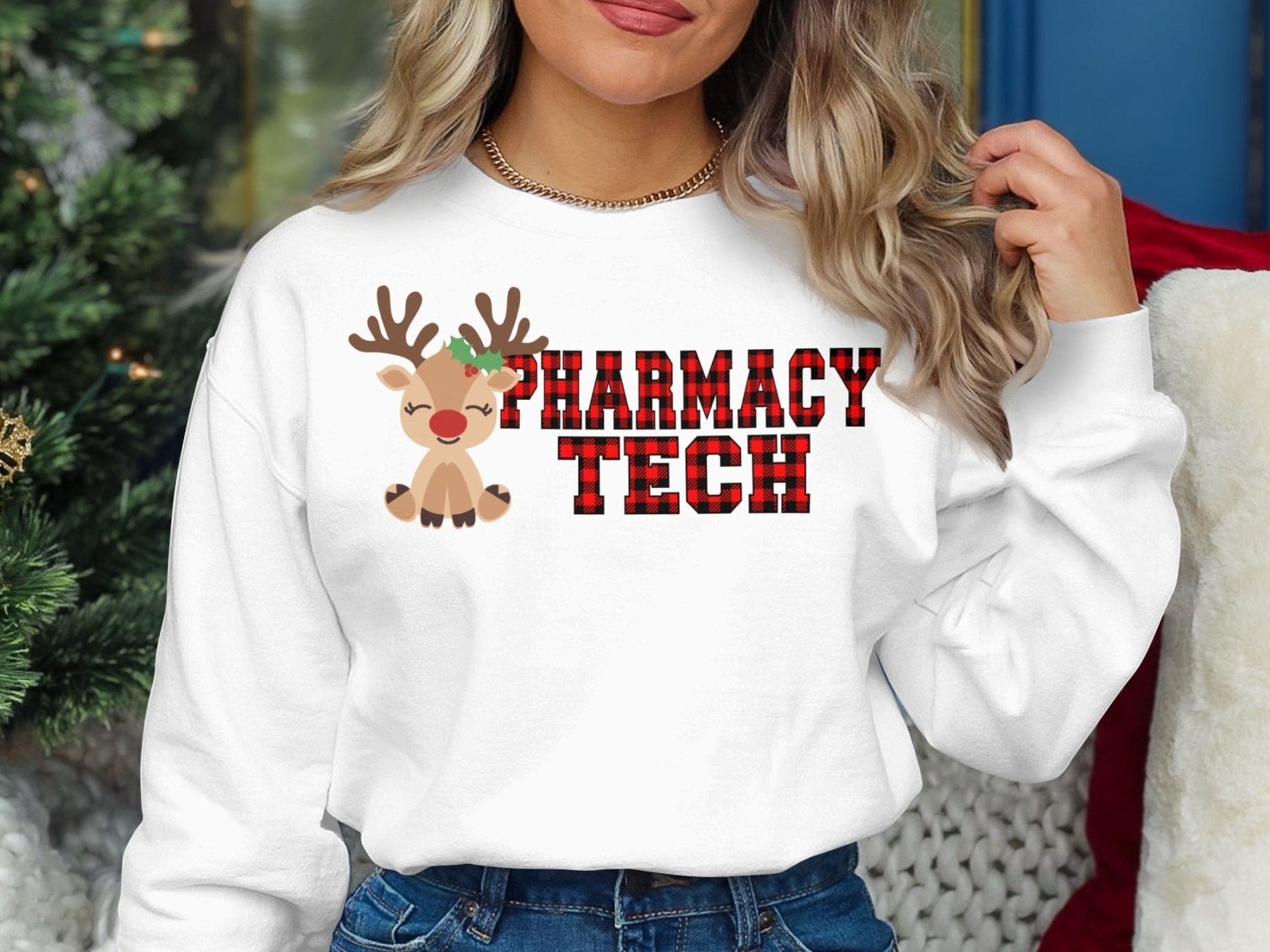 Reindeer Pharmacy Tech Sweatshirt - Adverse Reactions - Pharmacy Apparel for Pharmacists, Techs & Students