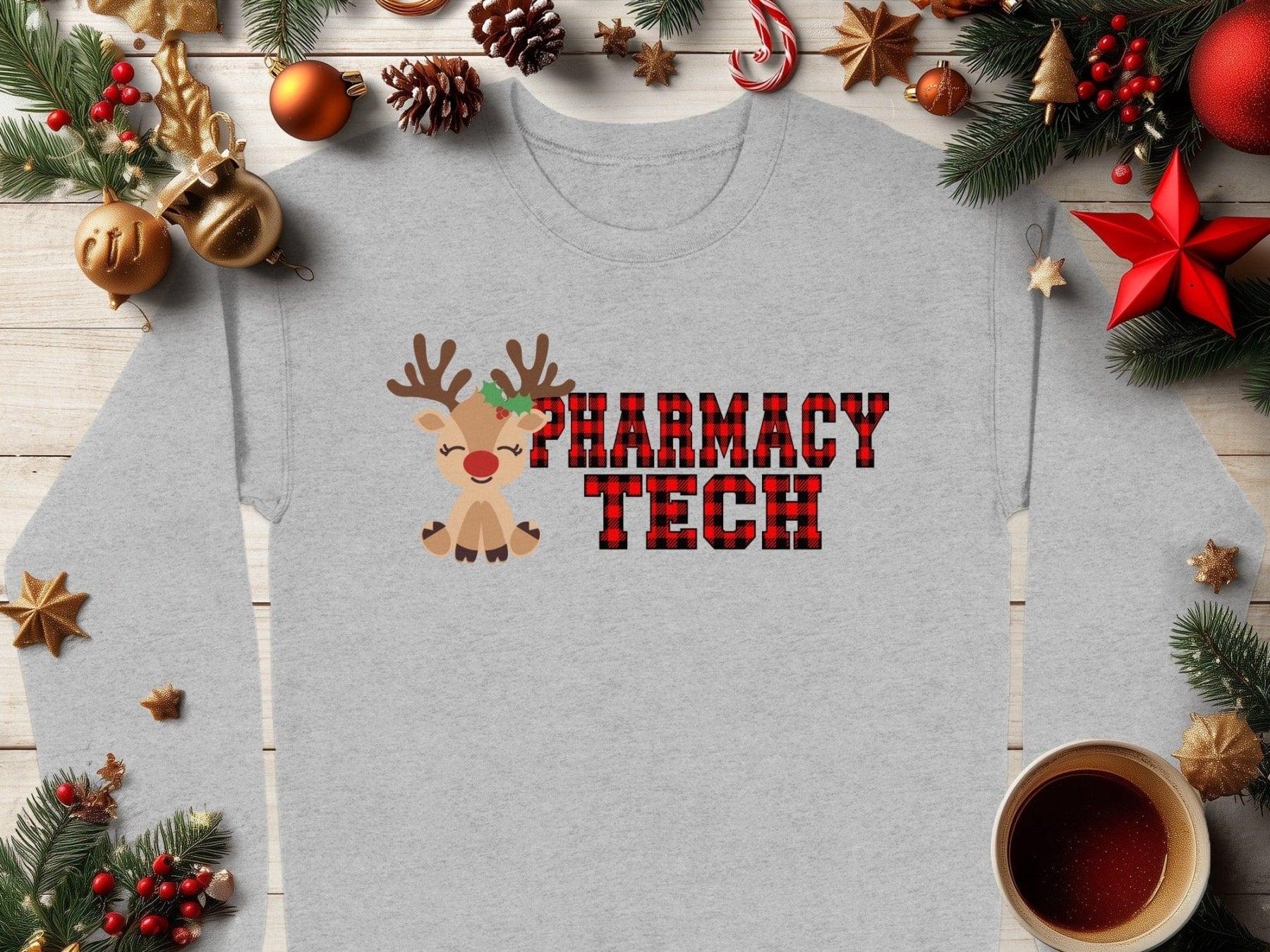 Reindeer Pharmacy Tech Sweatshirt - Adverse Reactions - Pharmacy Apparel for Pharmacists, Techs & Students