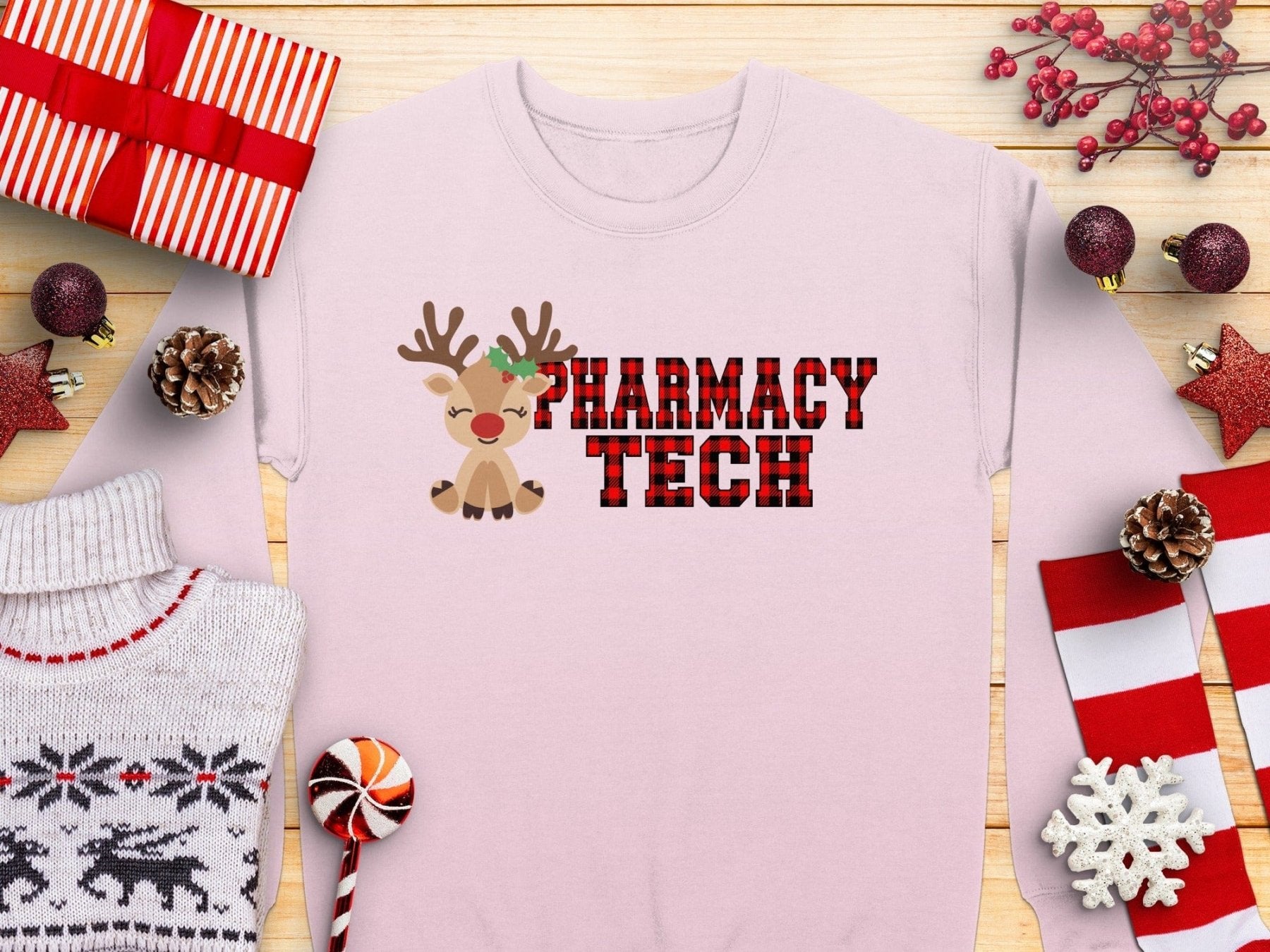 Reindeer Pharmacy Tech Sweatshirt - Adverse Reactions - Pharmacy Apparel for Pharmacists, Techs & Students