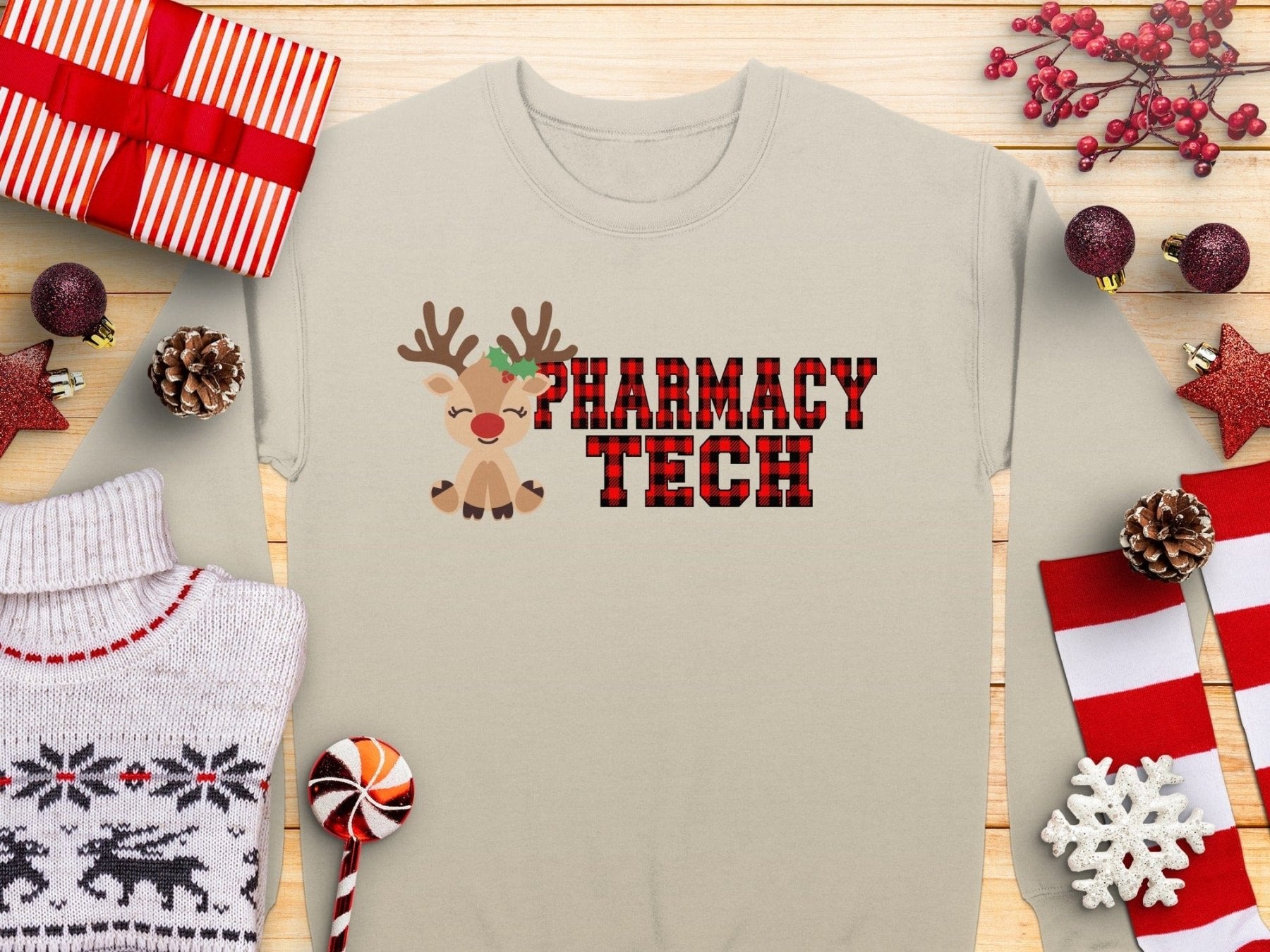Reindeer Pharmacy Tech Sweatshirt - Adverse Reactions - Pharmacy Apparel for Pharmacists, Techs & Students