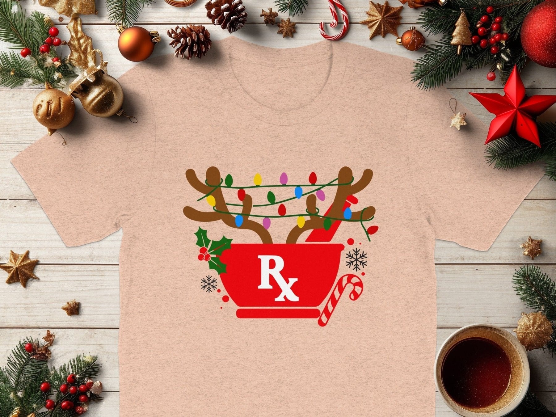 Reindeer Rx Tee - Adverse Reactions - Pharmacy Apparel for Pharmacists, Techs & Students