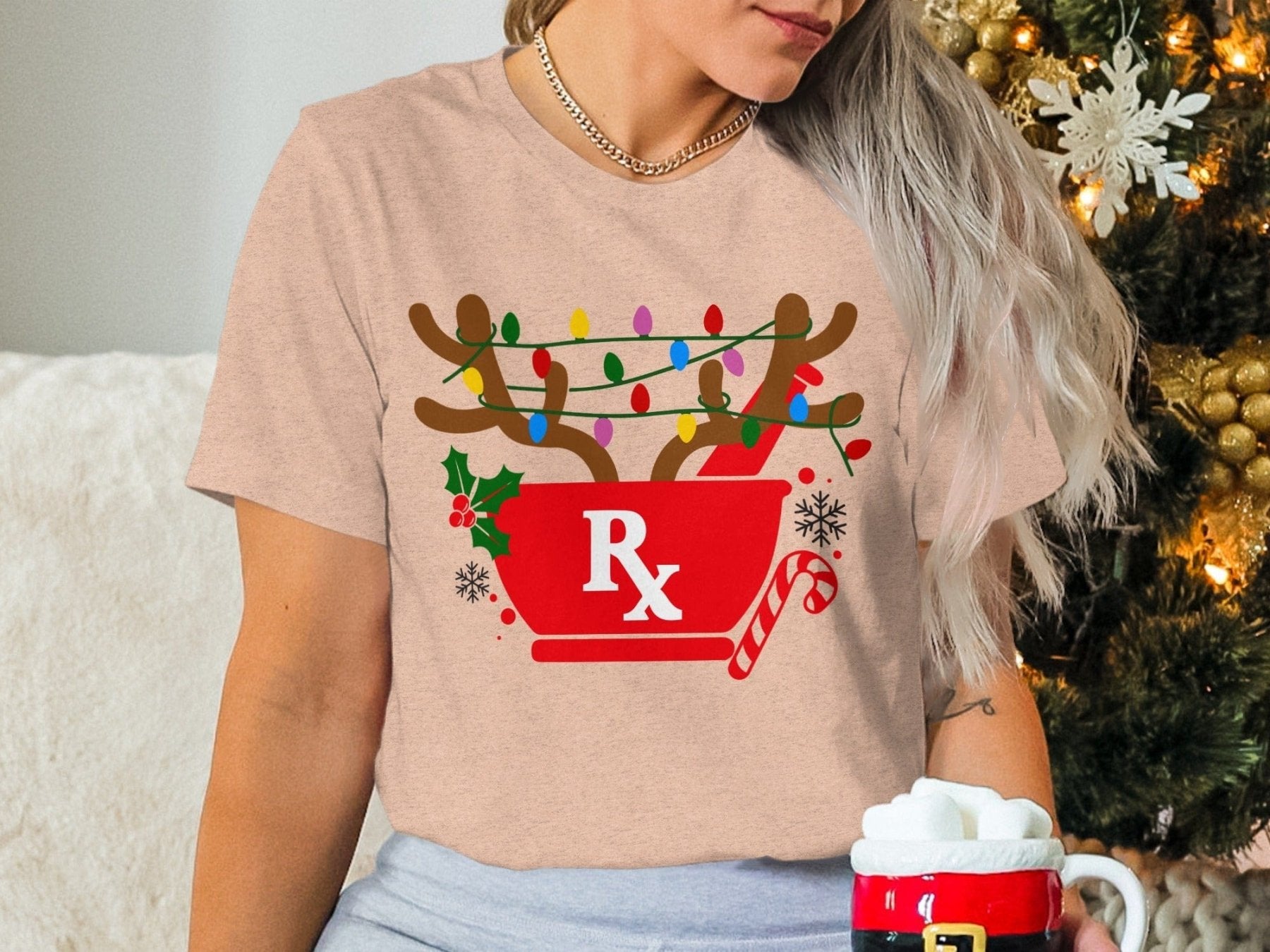 Reindeer Rx Tee - Adverse Reactions - Pharmacy Apparel for Pharmacists, Techs & Students