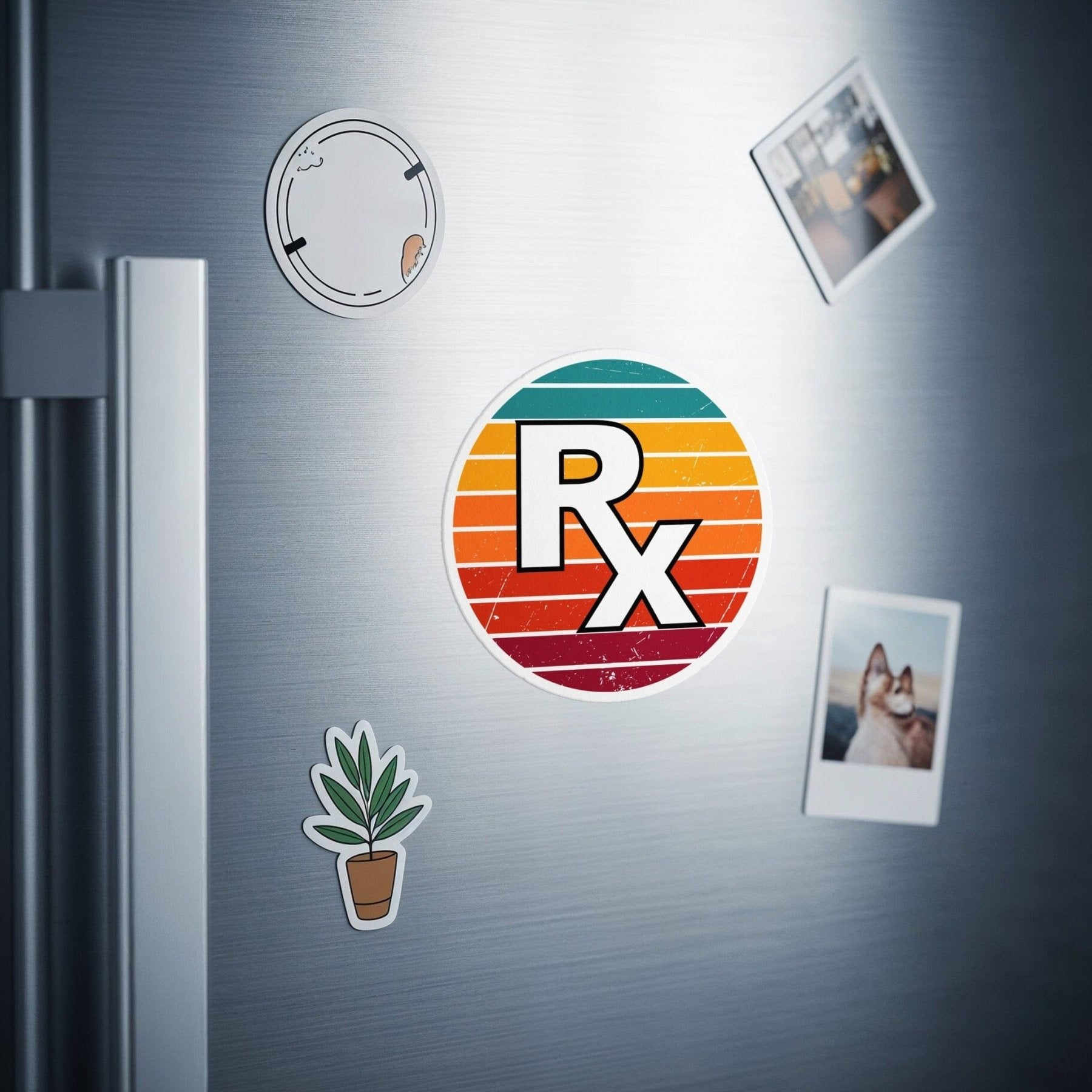 Retro RX Circle Magnet - Pharmacy Apparel for Pharmacists, Techs & Students