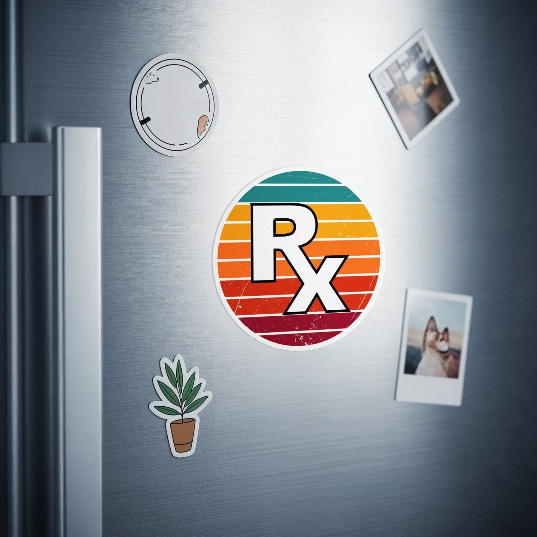 Retro RX Circle Magnet - Pharmacy Apparel for Pharmacists, Techs & Students