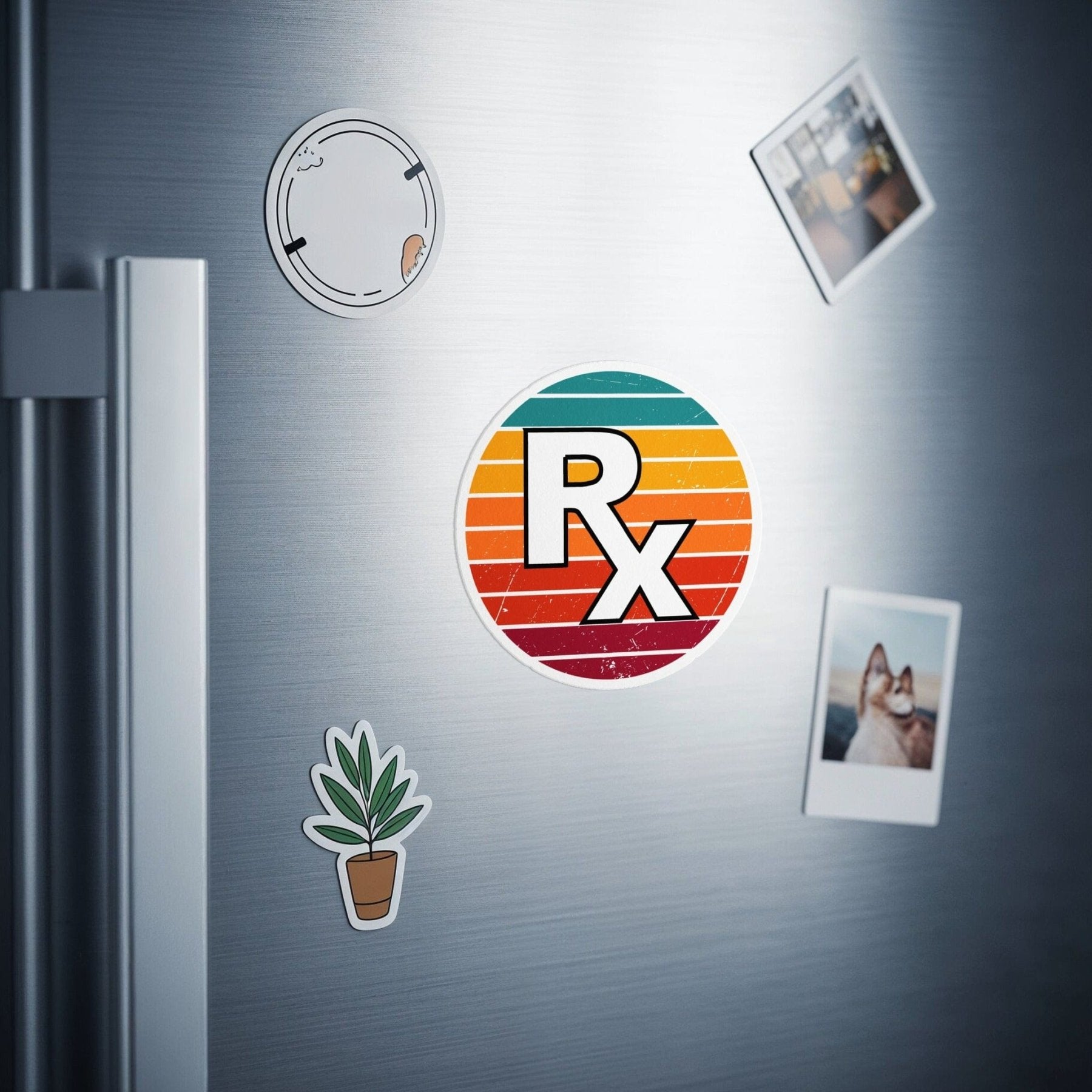 Retro RX Circle Magnet - Pharmacy Apparel for Pharmacists, Techs & Students