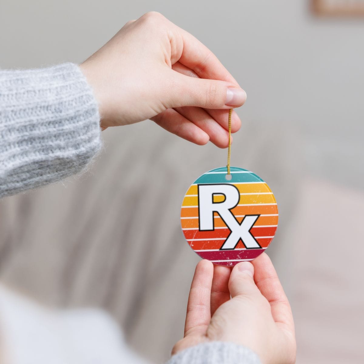 Retro RX Ornament - Adverse Reactions - Pharmacy Apparel for Pharmacists, Techs & Students