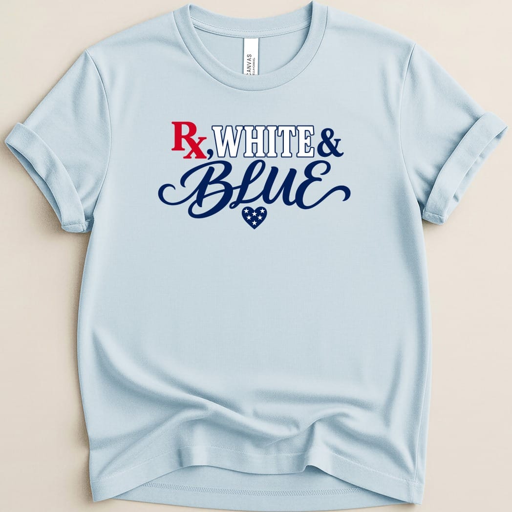 Rx, White & Blue Tee - Adverse Reactions