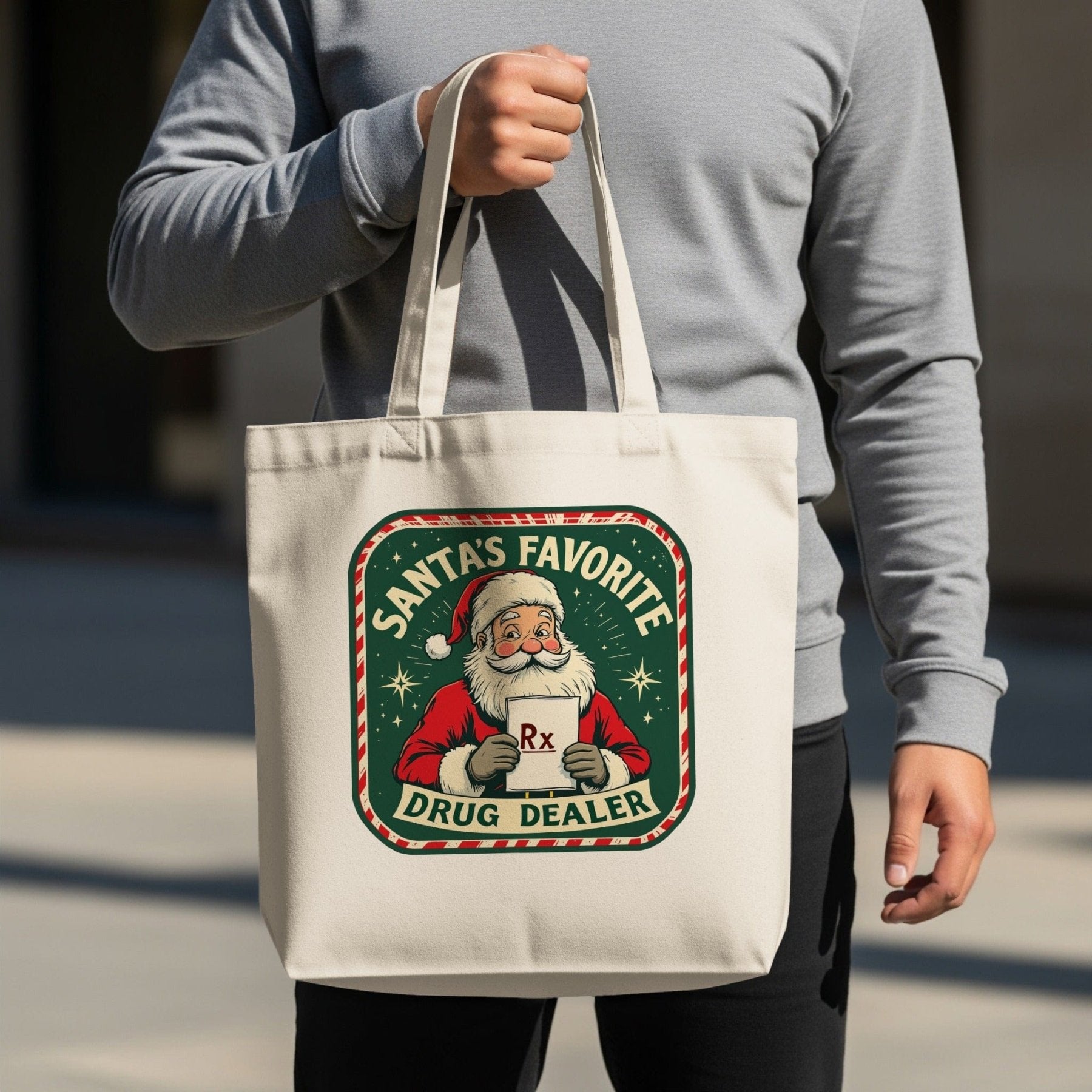 Santa’s Favorite Drug Dealer Tote Bag - Pharmacy Apparel for Pharmacists, Techs & Students