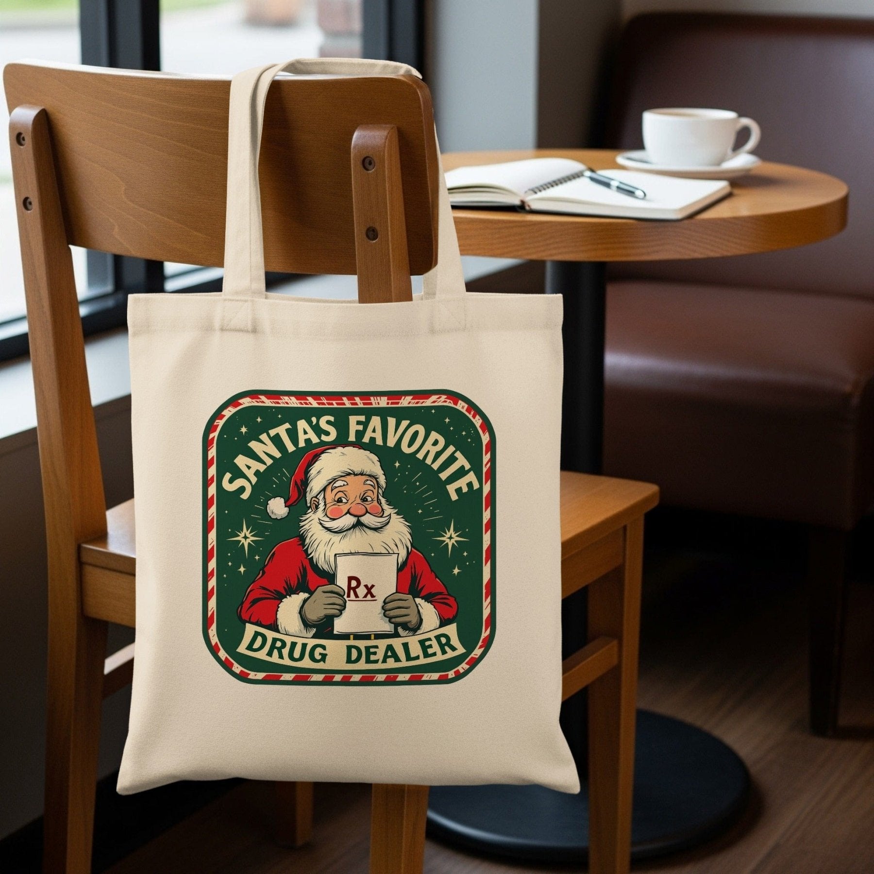 Santa’s Favorite Drug Dealer Tote Bag - Pharmacy Apparel for Pharmacists, Techs & Students