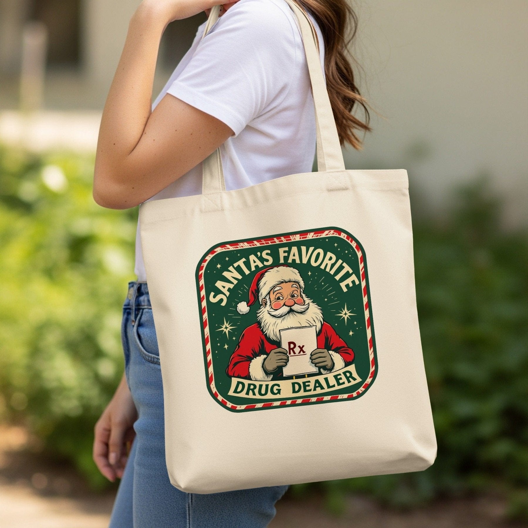 Santa’s Favorite Drug Dealer Tote Bag - Pharmacy Apparel for Pharmacists, Techs & Students