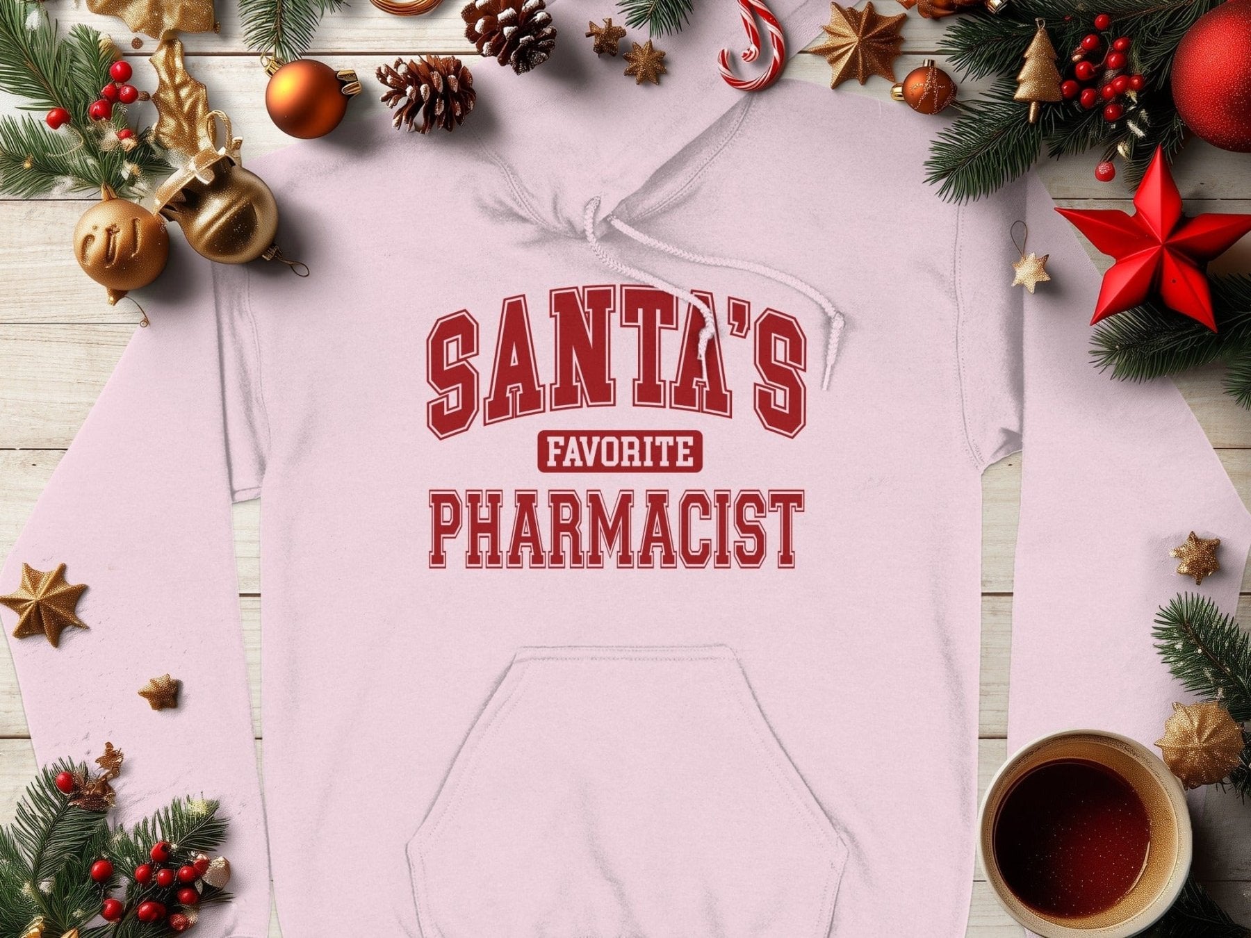 Santa’s Favorite Pharmacist Hoodie v1 - Adverse Reactions - Pharmacy Apparel for Pharmacists, Techs & Students