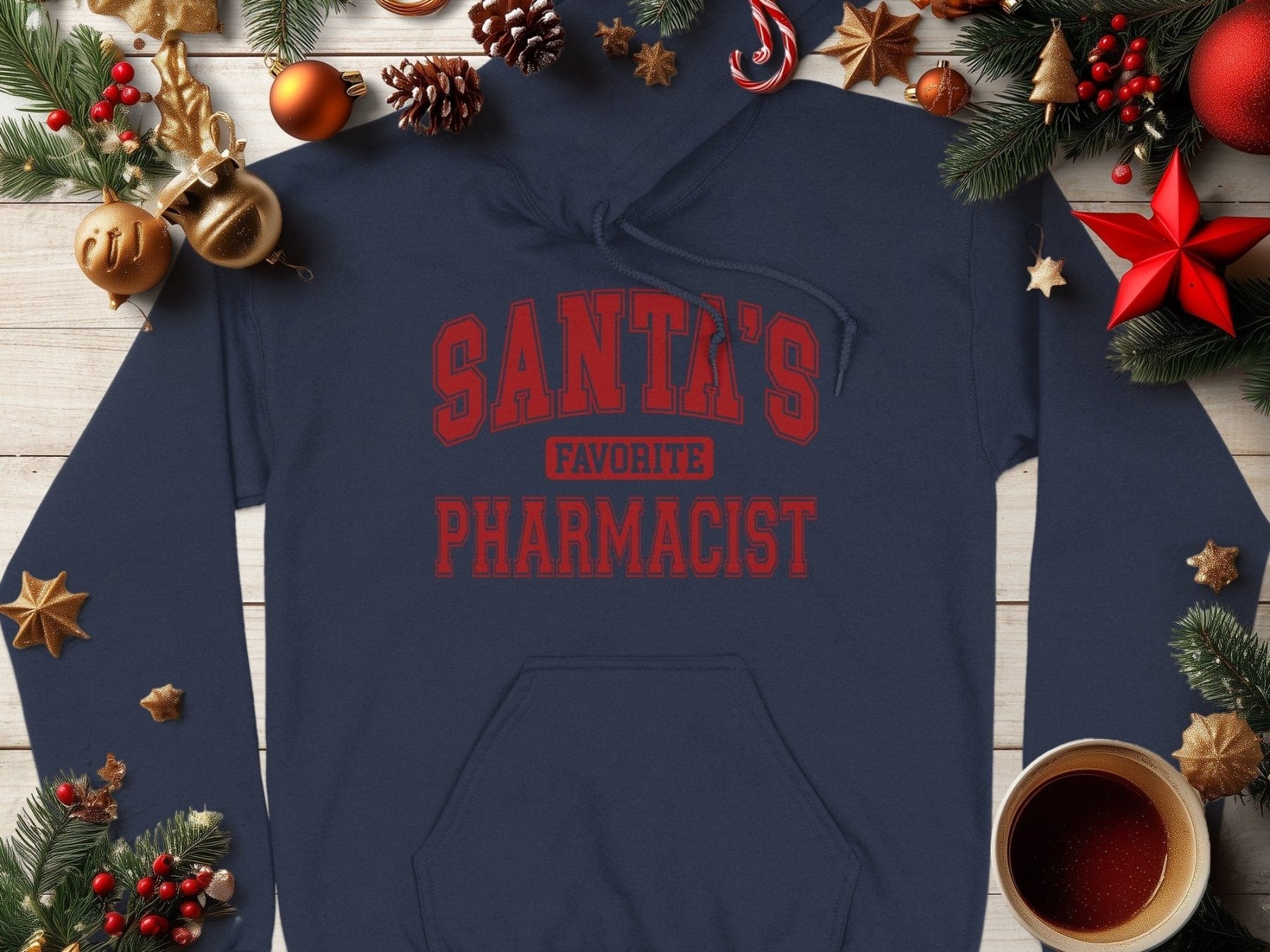 Santa’s Favorite Pharmacist Hoodie v1 - Adverse Reactions - Pharmacy Apparel for Pharmacists, Techs & Students