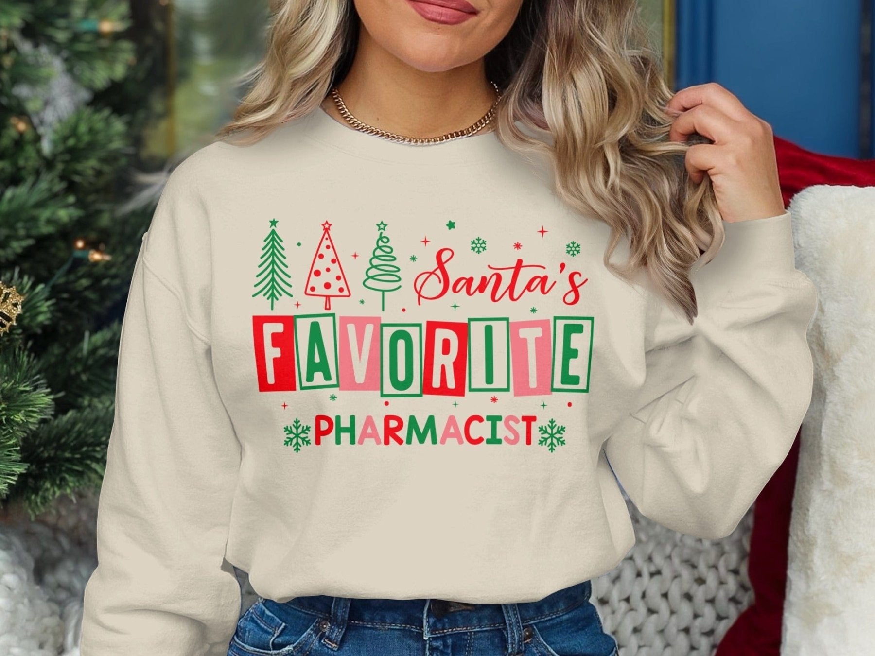 Santa’s Favorite Pharmacist Sweatshirt v2 - Pharmacy Apparel for Pharmacists, Techs & Students