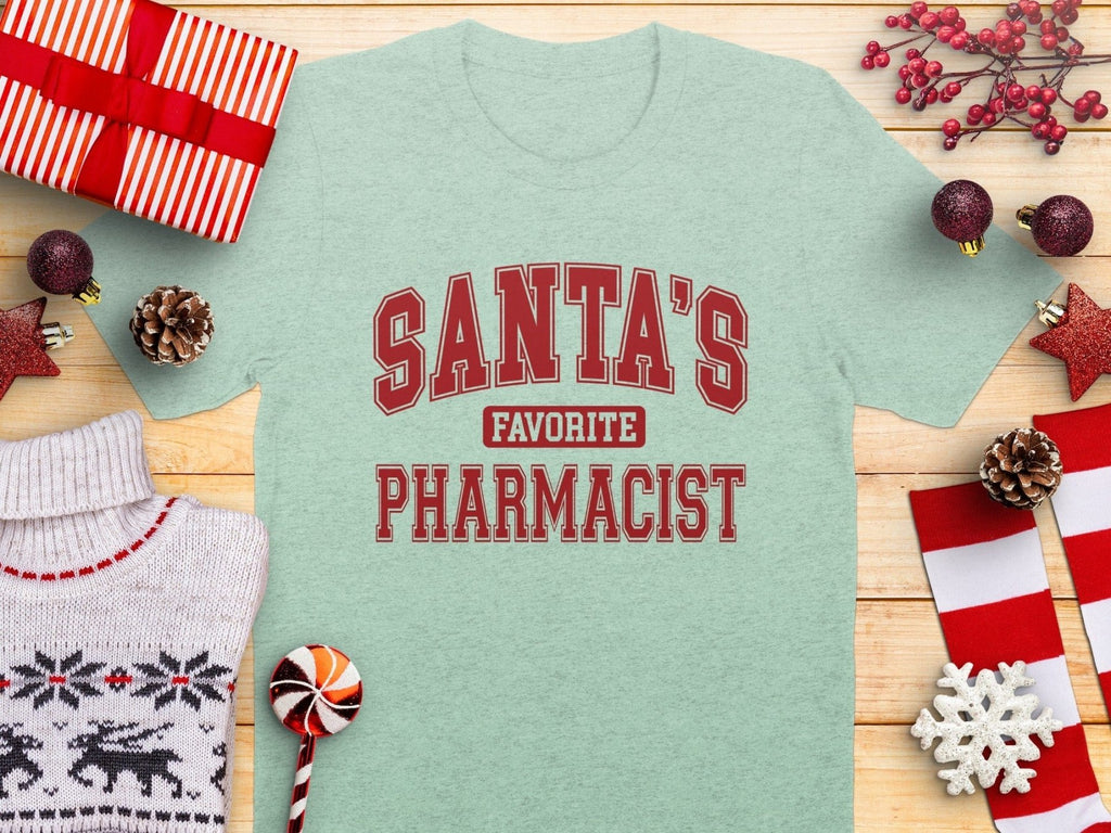Santa’s Favorite Pharmacist Tee v1 - Adverse Reactions - Pharmacy Apparel for Pharmacists, Techs & Students